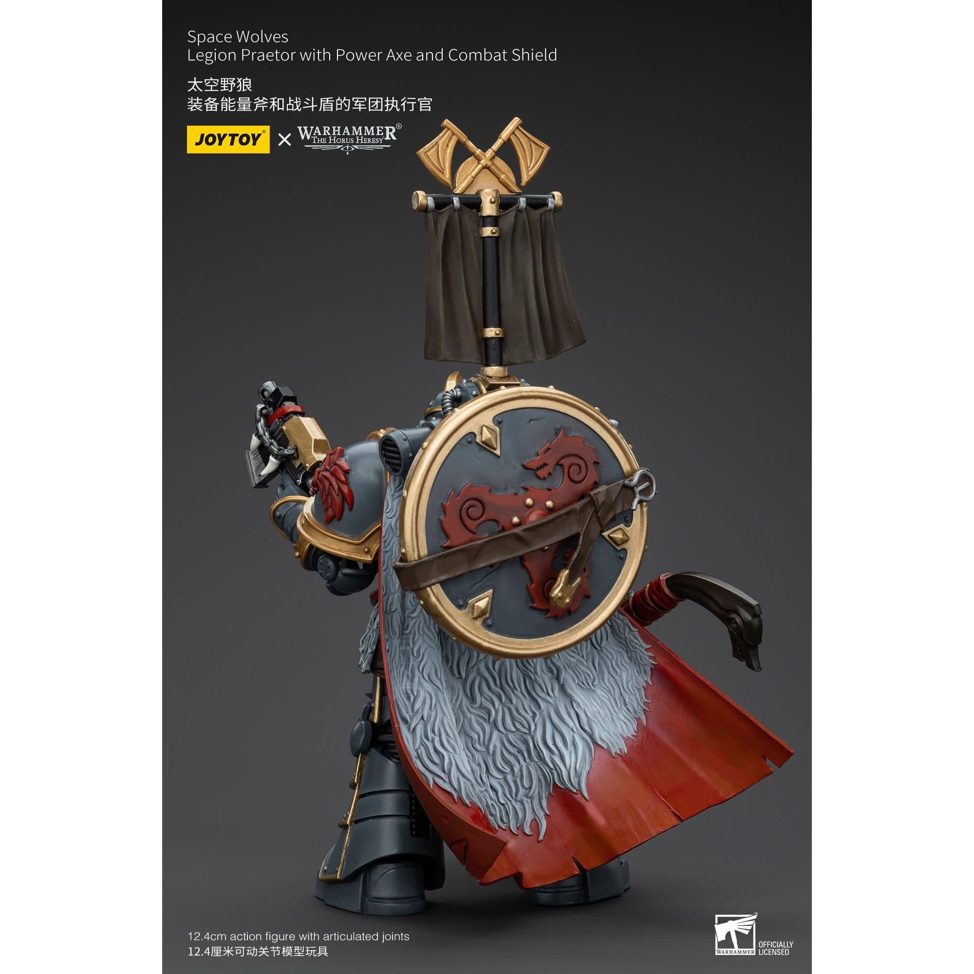 Warhammer 40k: Space Wolves Legion Praetor with Power Axe and Combat Shield (The Horus Heresy)-Actionfiguren-JoyToy-Mighty Underground