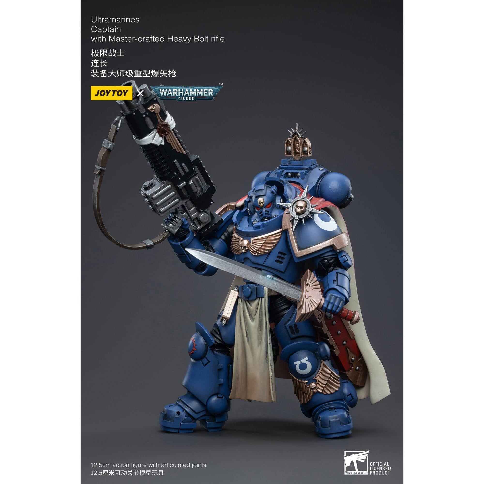 Warhammer 40k: Ultramarines Captain with Master-Crafted Heavy Bolt Rifle-Actionfiguren-JoyToy-Mighty Underground