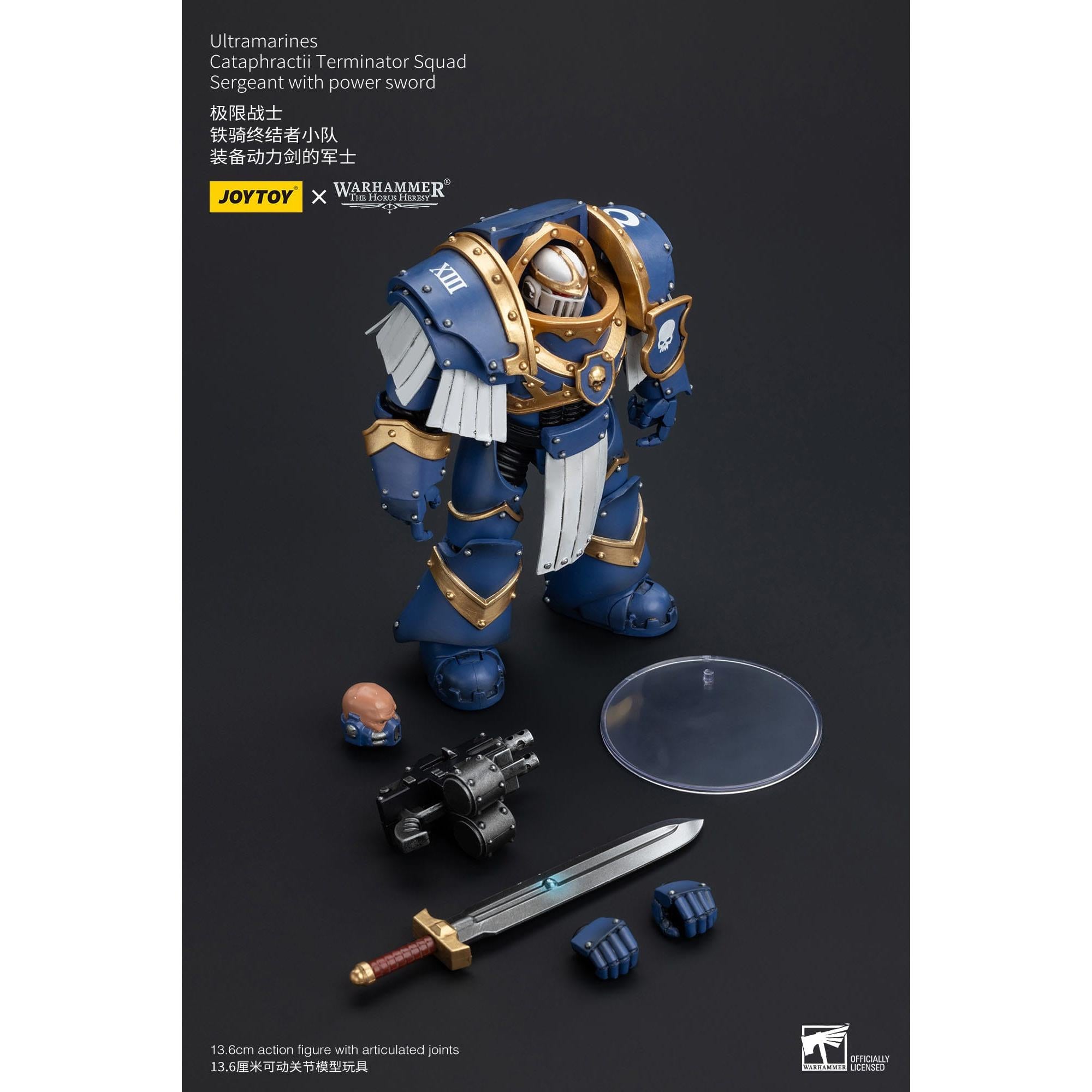 Warhammer 40k: Ultramarines Cataphractii Terminator Squad Sergeant with Power Sword (The Horus Heresy)-Actionfiguren-JoyToy-Mighty Underground