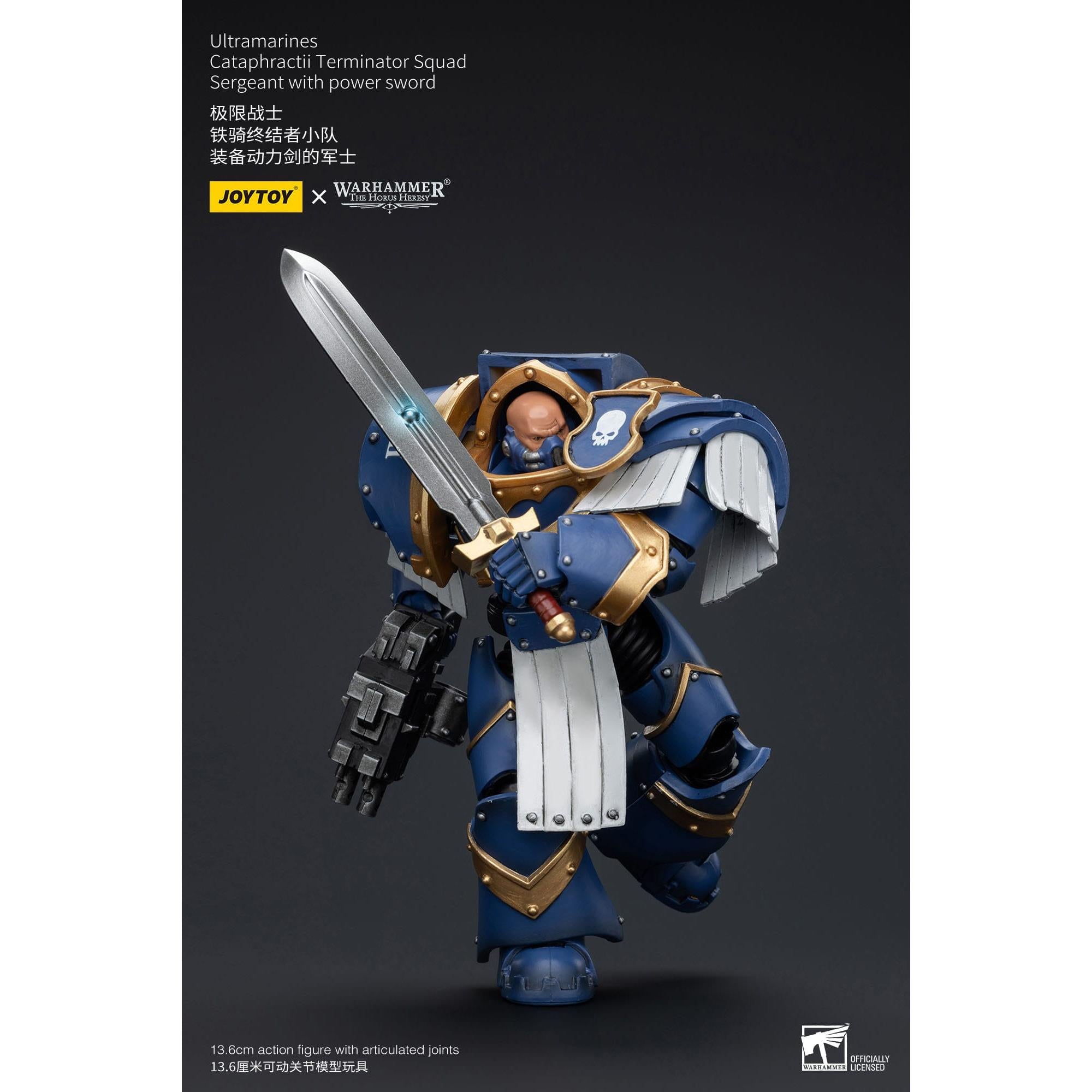 Warhammer 40k: Ultramarines Cataphractii Terminator Squad Sergeant with Power Sword (The Horus Heresy)-Actionfiguren-JoyToy-Mighty Underground