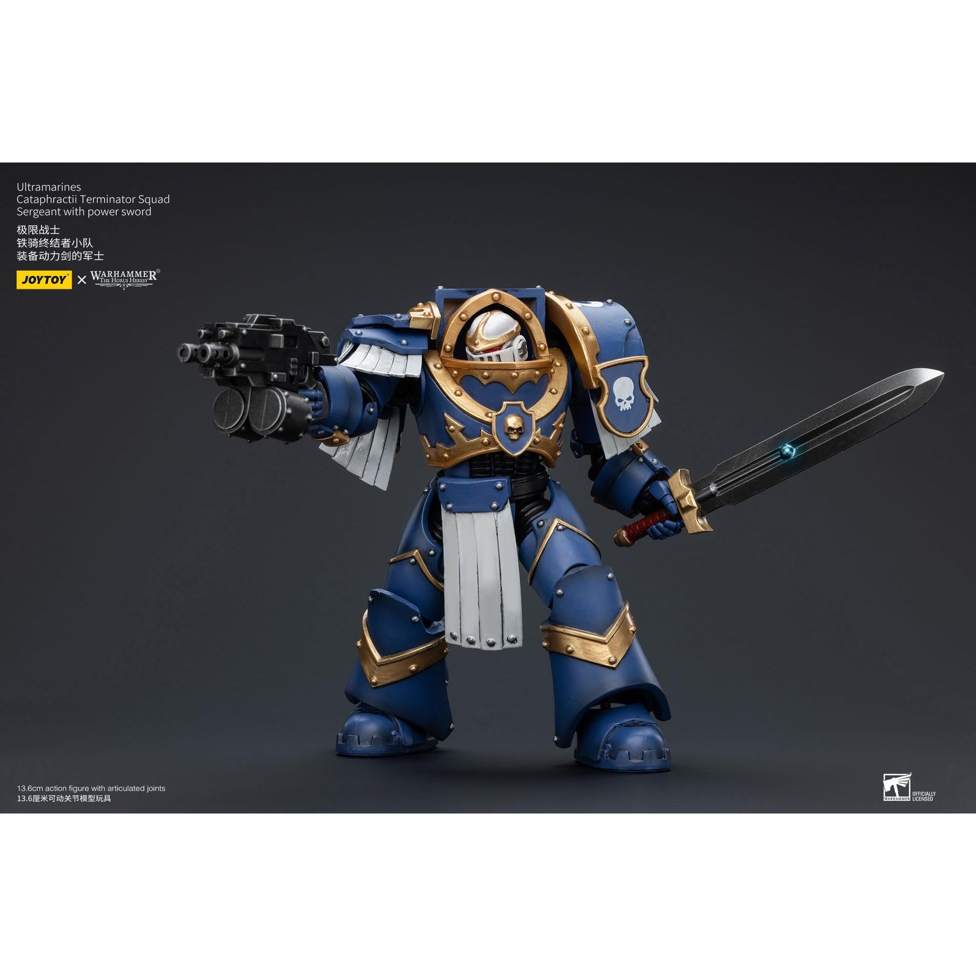 Warhammer 40k: Ultramarines Cataphractii Terminator Squad Sergeant with Power Sword (The Horus Heresy)-Actionfiguren-JoyToy-Mighty Underground