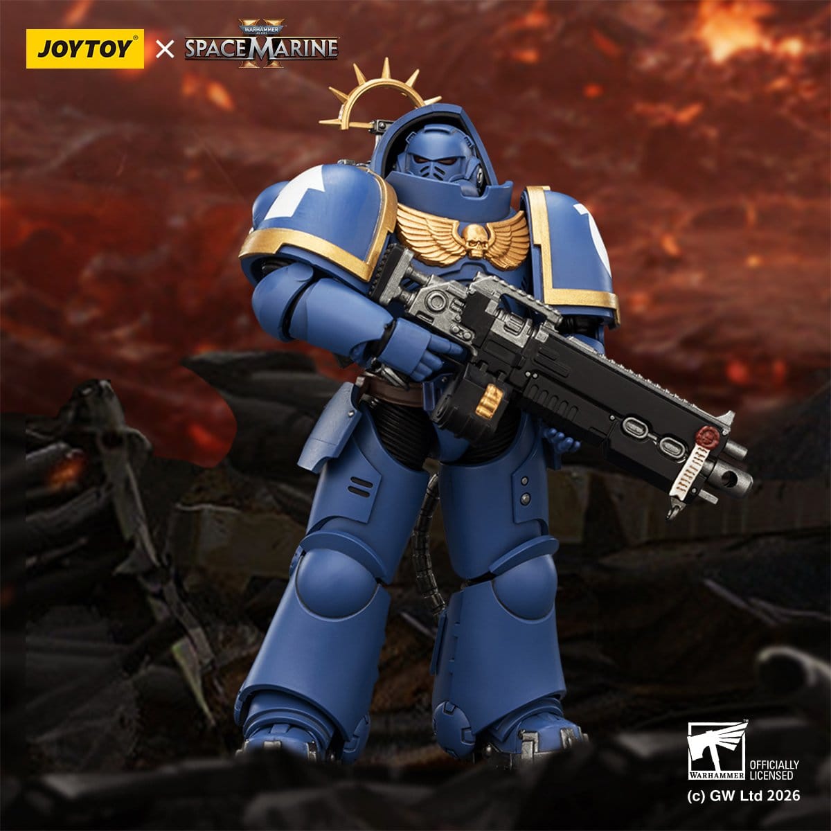 Warhammer 40k: Ultramarines Heavy Intercessor (Game Edition, Spacemarine 2)-Actionfiguren-JoyToy-Mighty Underground