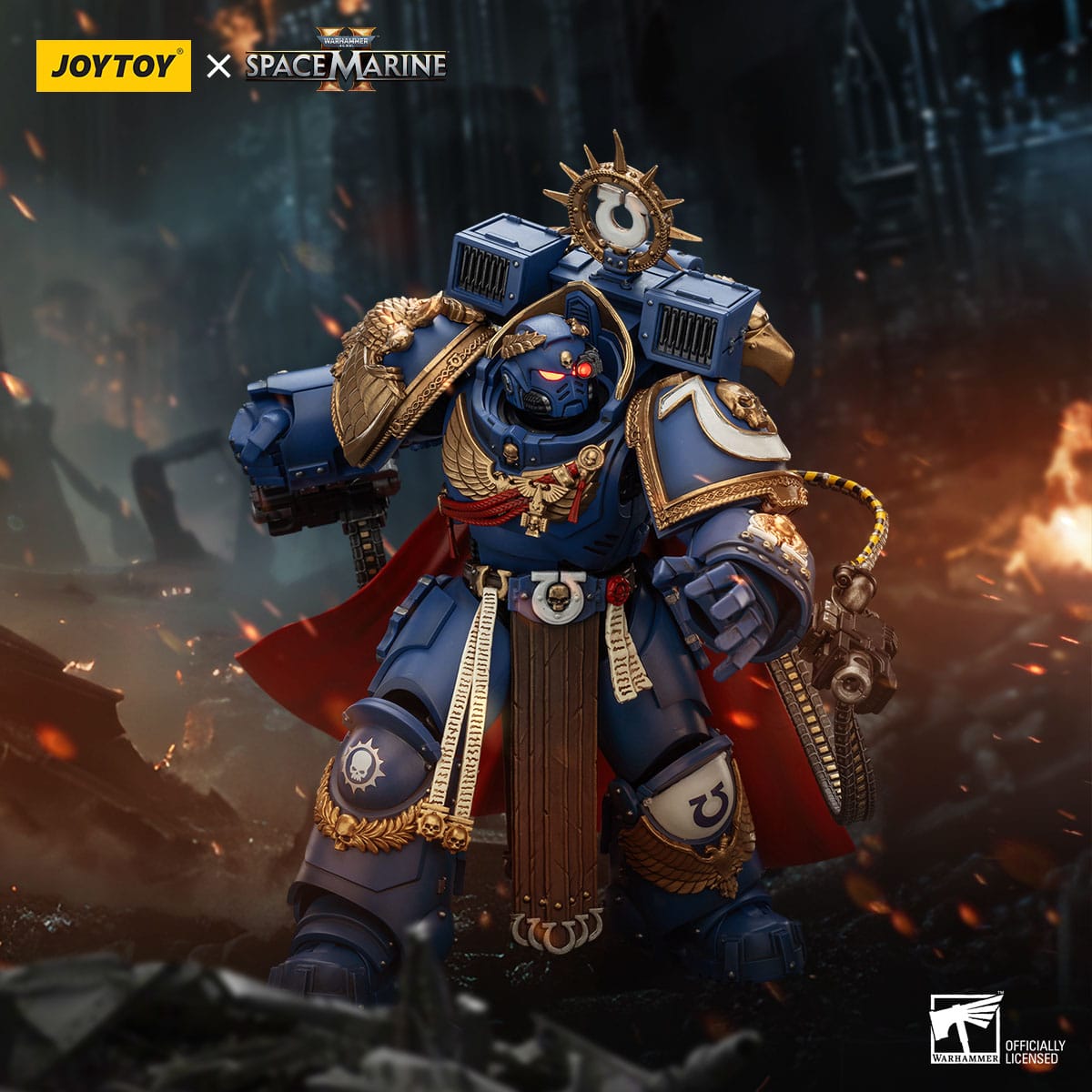 Warhammer 40k: Ultramarines Marneus Calgar Chapter Master with MKX Gravis Armour and Gauntlets of Ultramar (Space Marine II)-Actionfiguren-JoyToy-Mighty Underground