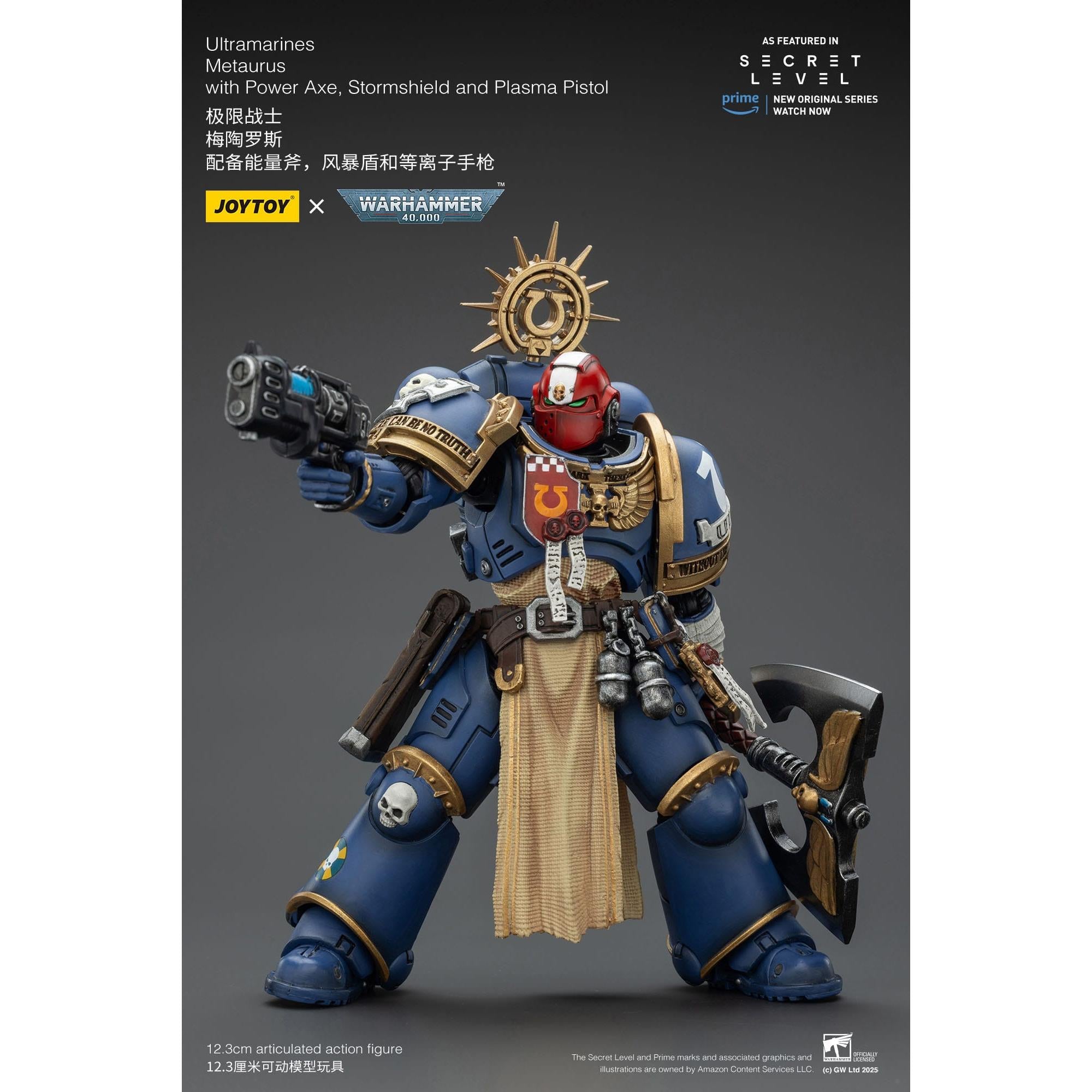 Warhammer 40k: Ultramarines Metaurus with Power Axe, Stormshield and Plasma Pistol (Secret Level)-Actionfiguren-JoyToy-Mighty Underground