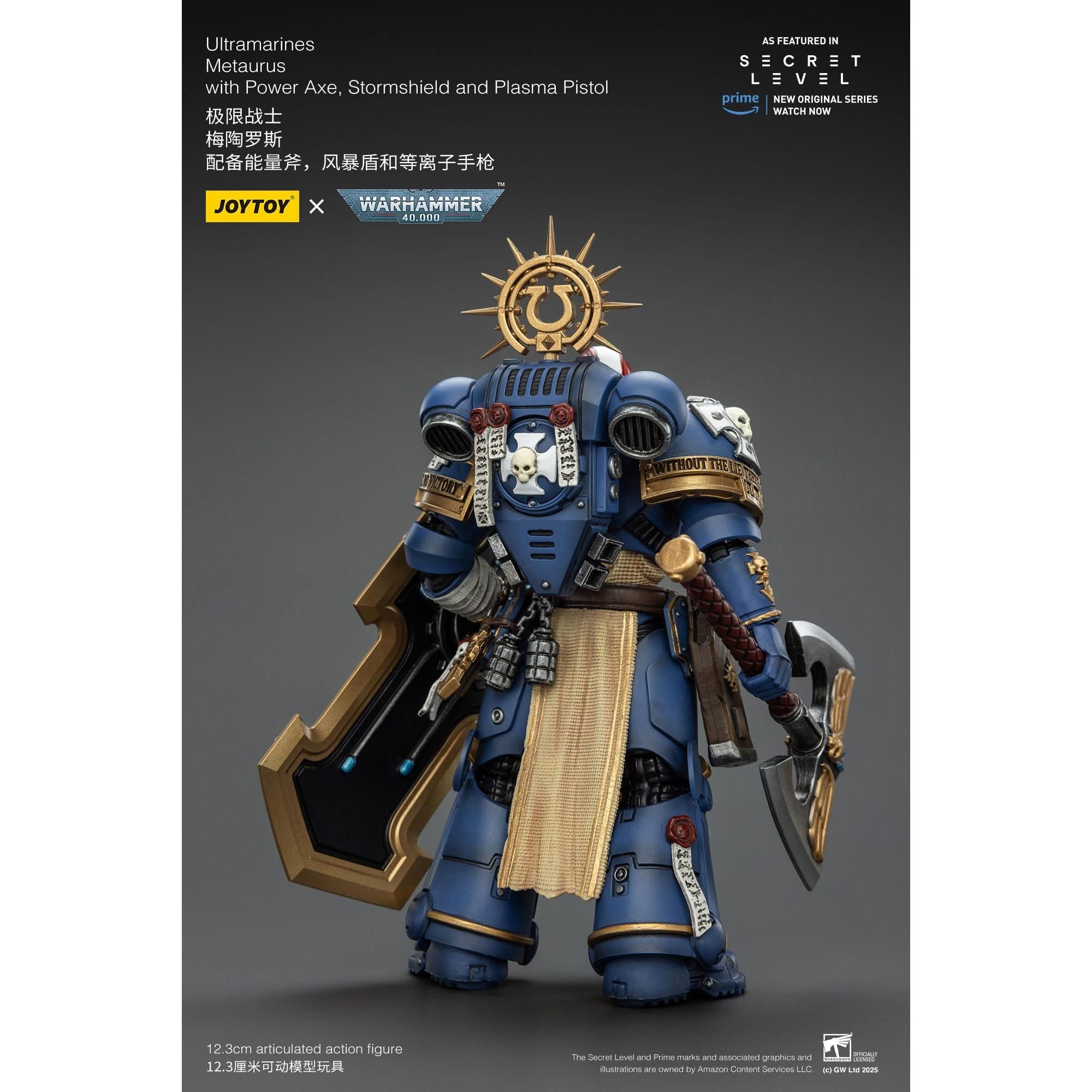 Warhammer 40k: Ultramarines Metaurus with Power Axe, Stormshield and Plasma Pistol (Secret Level)-Actionfiguren-JoyToy-Mighty Underground
