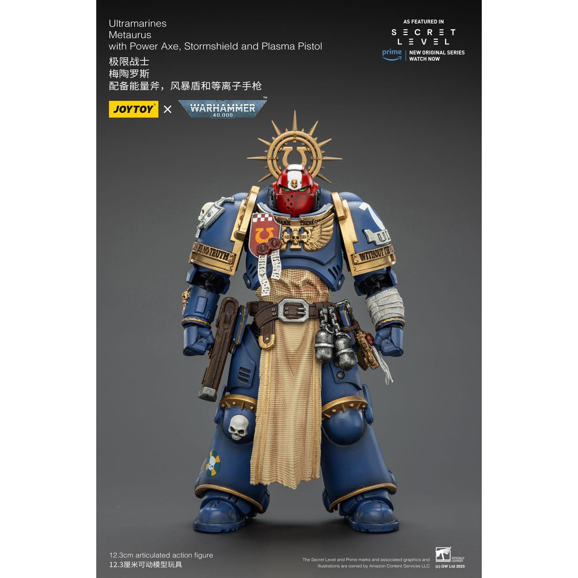 Warhammer 40k: Ultramarines Metaurus with Power Axe, Stormshield and Plasma Pistol (Secret Level)-Actionfiguren-JoyToy-Mighty Underground