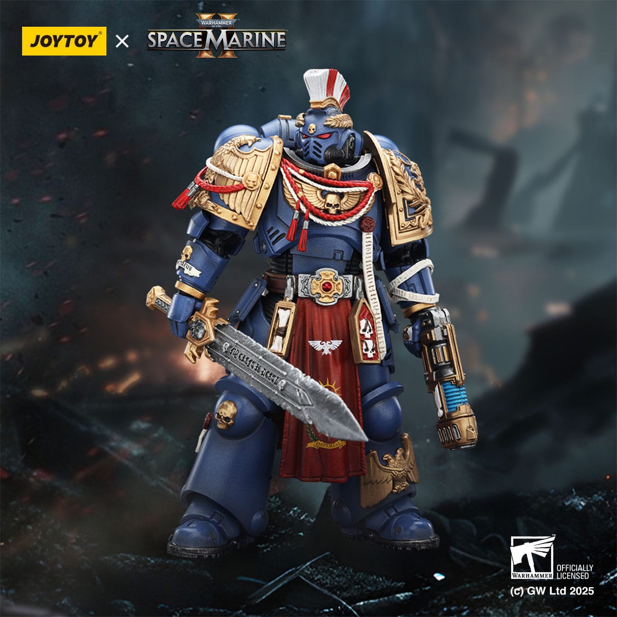 Warhammer 40k: Ultramarines Relic Primus Armour with Plasma Pistol and Combat Blade (Space Marine 2)-Actionfiguren-JoyToy-Mighty Underground