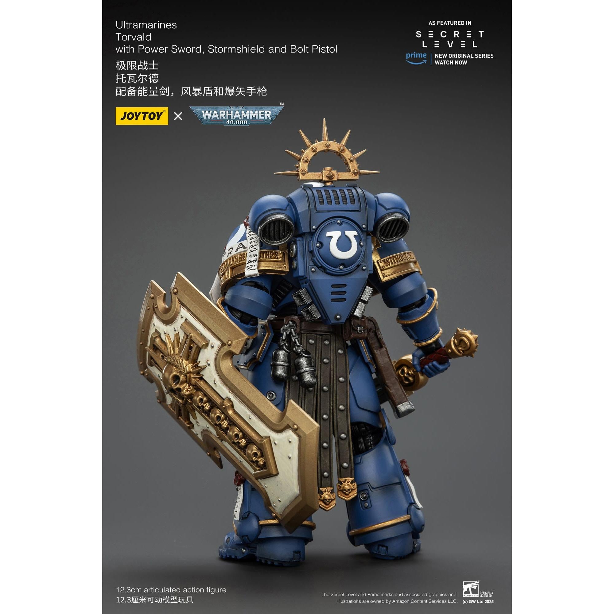 Warhammer 40k: Ultramarines Torvald with Power Sword, Stormshield and Bolt Pistol (Secret Level)-Actionfiguren-JoyToy-Mighty Underground