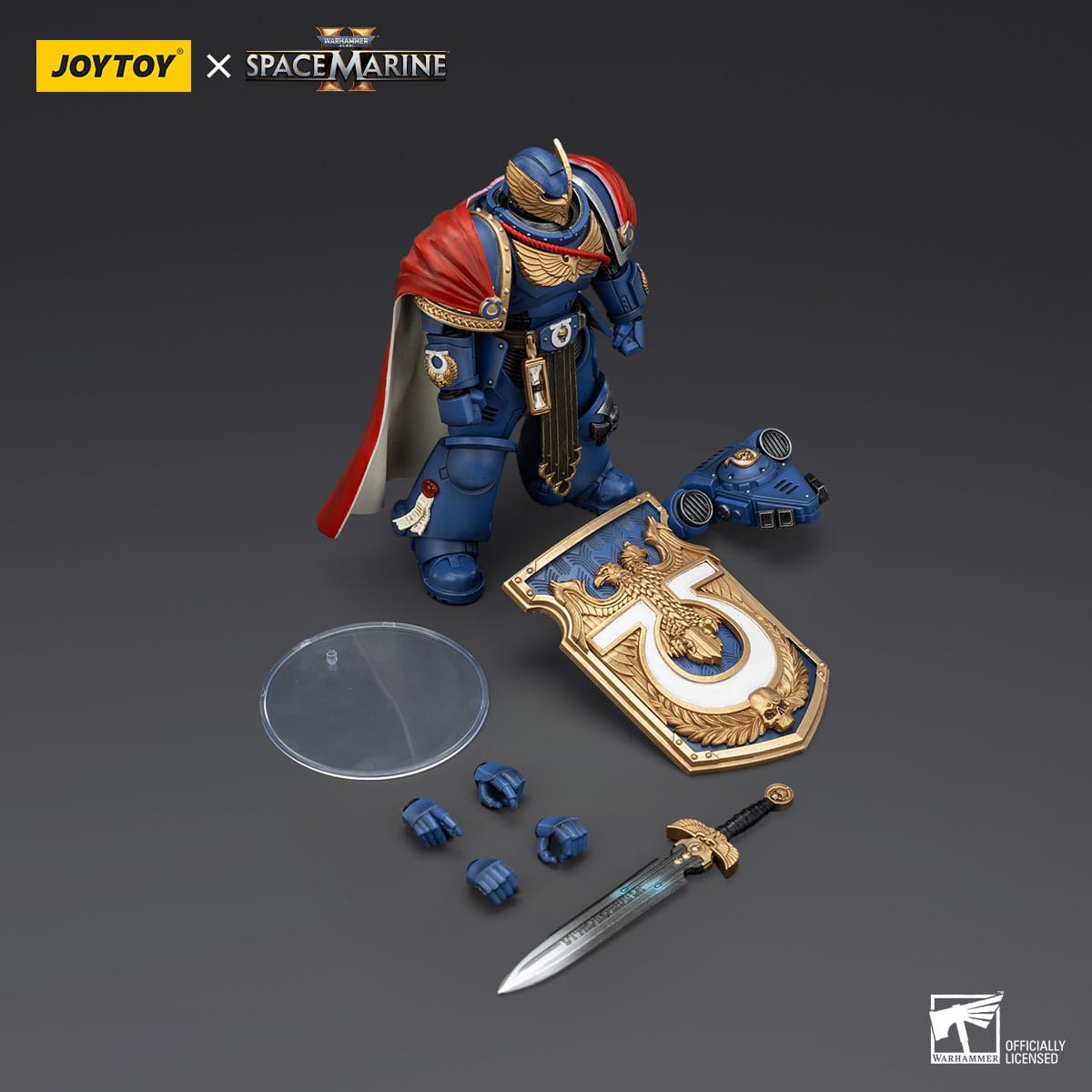 Warhammer 40k: Ultramarines Victrix Honour Guardwith Storm Shield And Power Sword (Space Marine II)-Actionfiguren-JoyToy-Mighty Underground