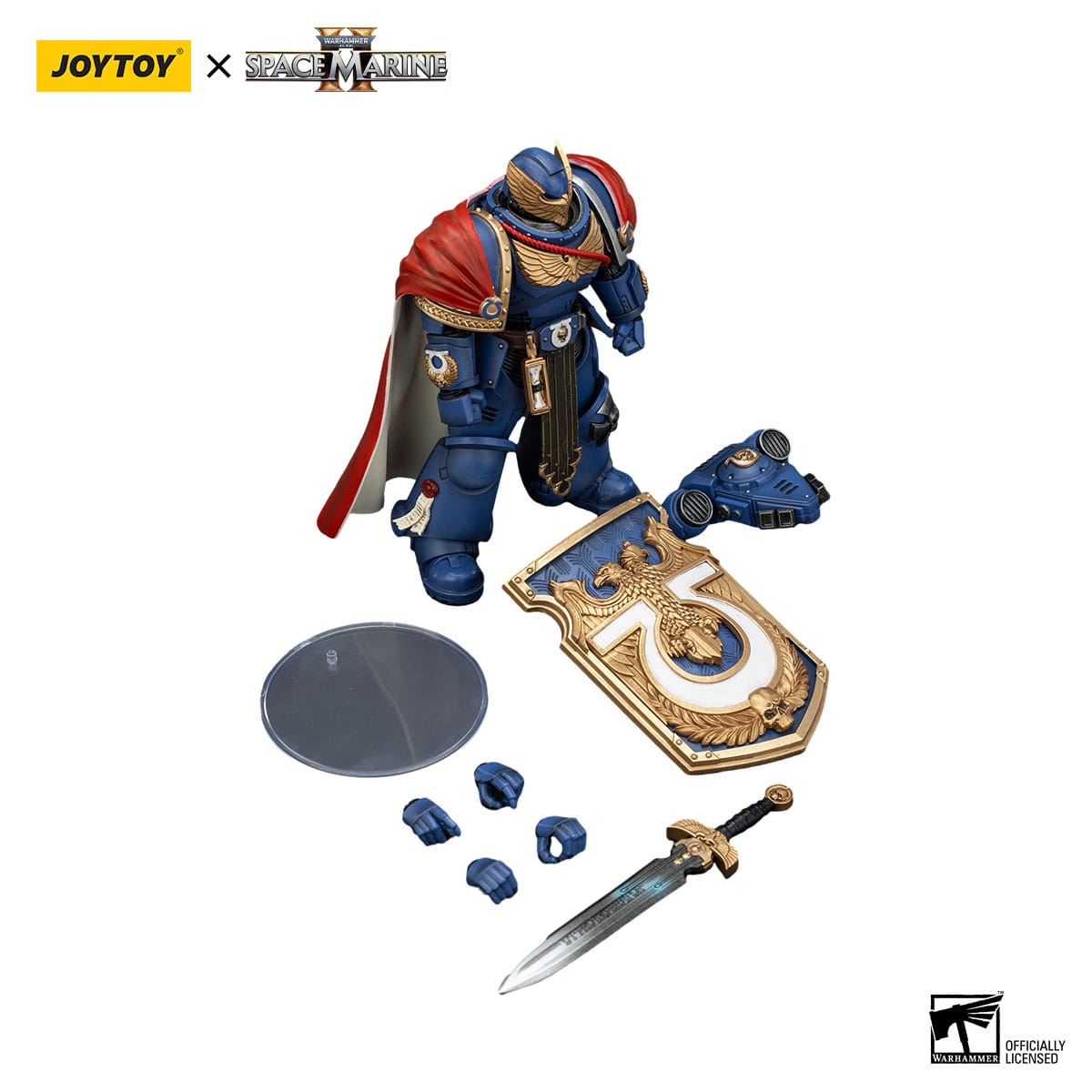 Warhammer 40k: Ultramarines Victrix Honour Guardwith Storm Shield And Power Sword (Space Marine II)-Actionfiguren-JoyToy-Mighty Underground