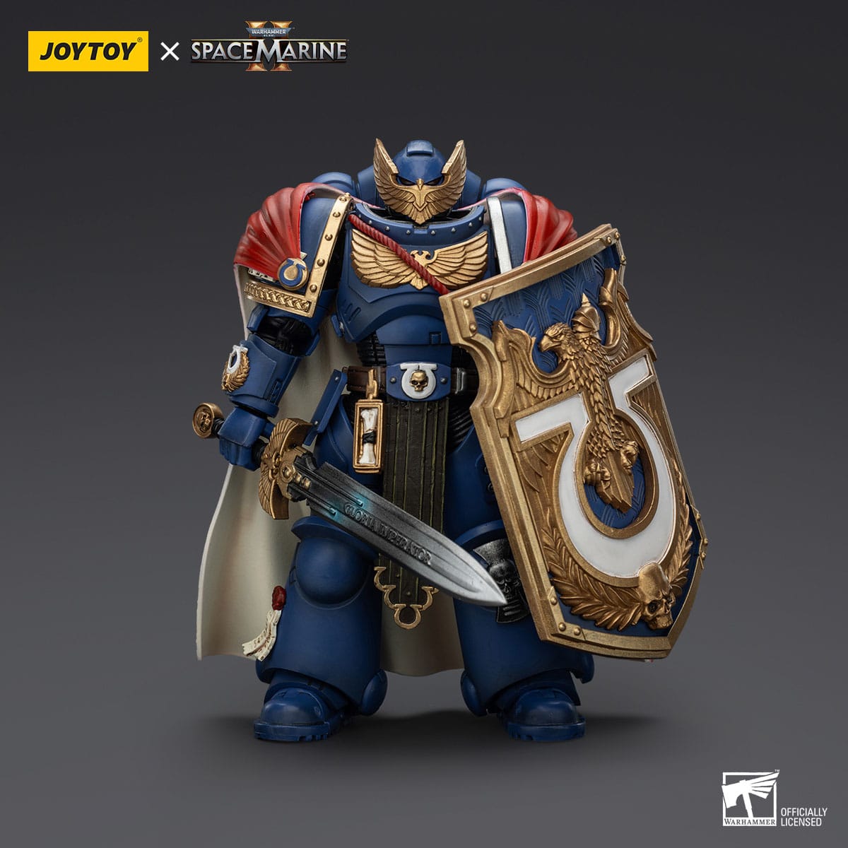 Warhammer 40k: Ultramarines Victrix Honour Guardwith Storm Shield And Power Sword (Space Marine II)-Actionfiguren-JoyToy-Mighty Underground