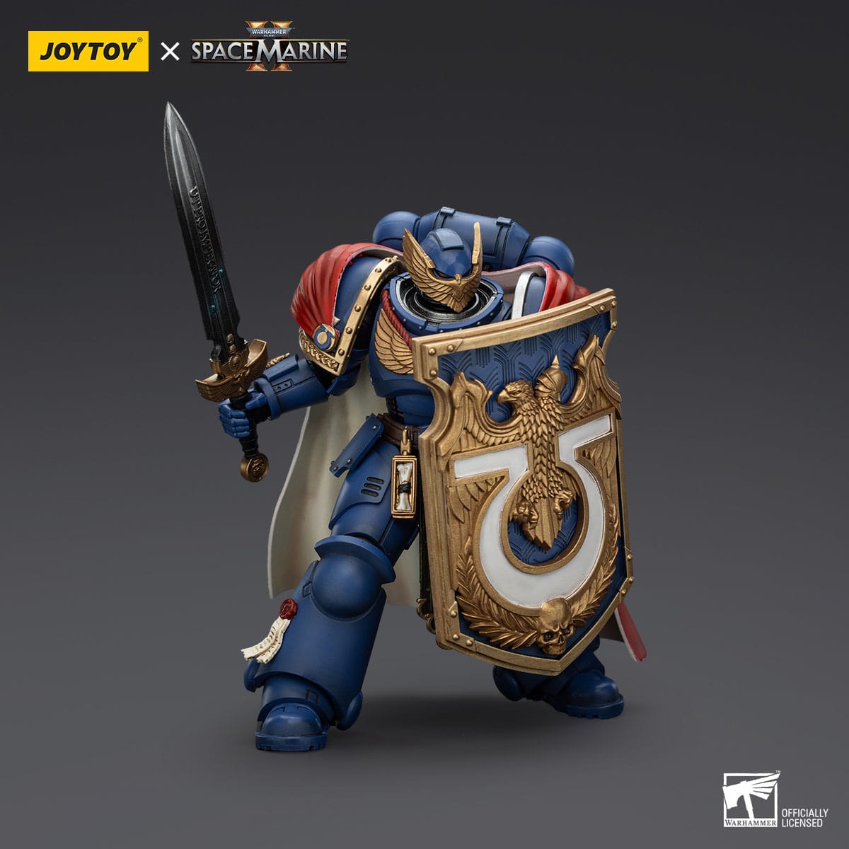 Warhammer 40k: Ultramarines Victrix Honour Guardwith Storm Shield And Power Sword (Space Marine II)-Actionfiguren-JoyToy-Mighty Underground