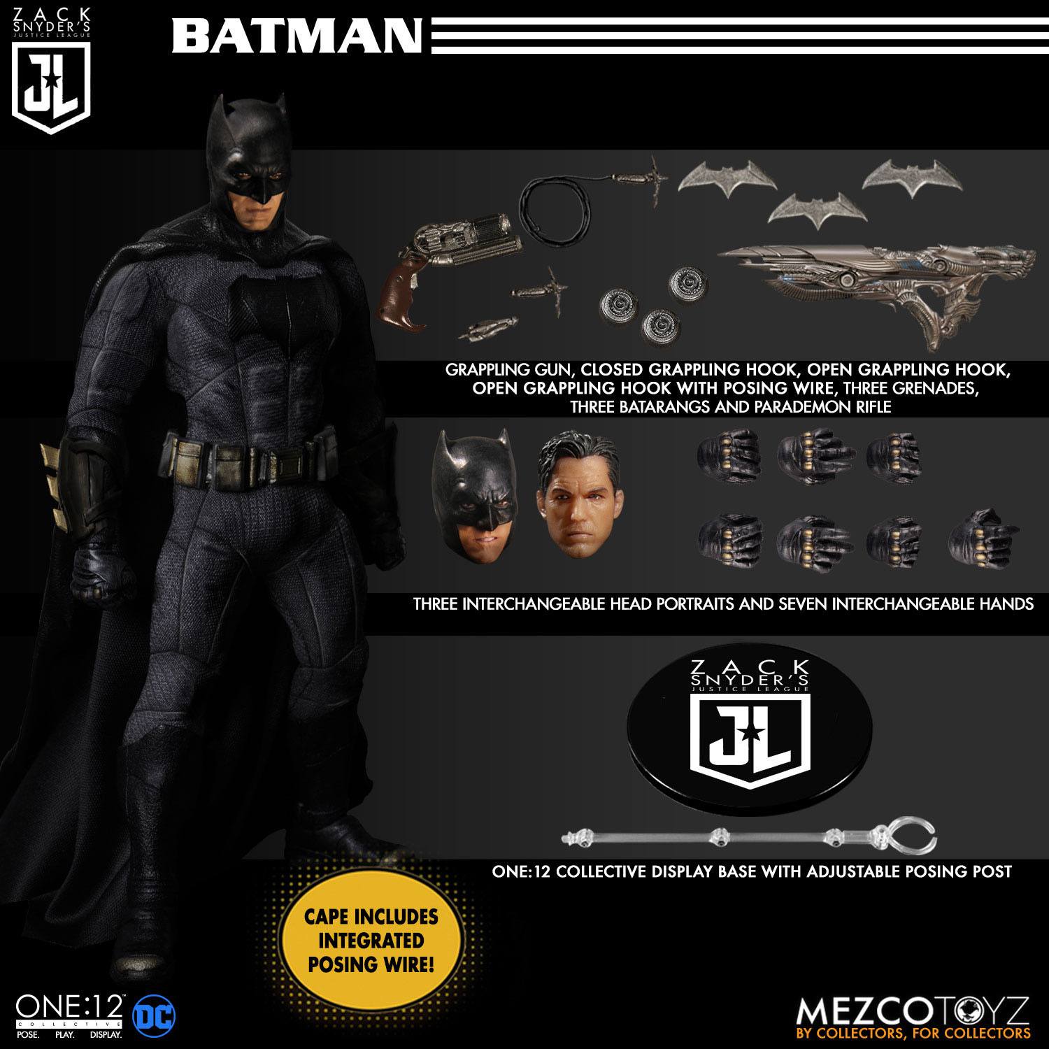 Zack Snyder's Justice League: Batman, Superman, Flash - Deluxe Steel Box Set - 1/12-Actionfiguren-Mezco Toys-Mighty Underground