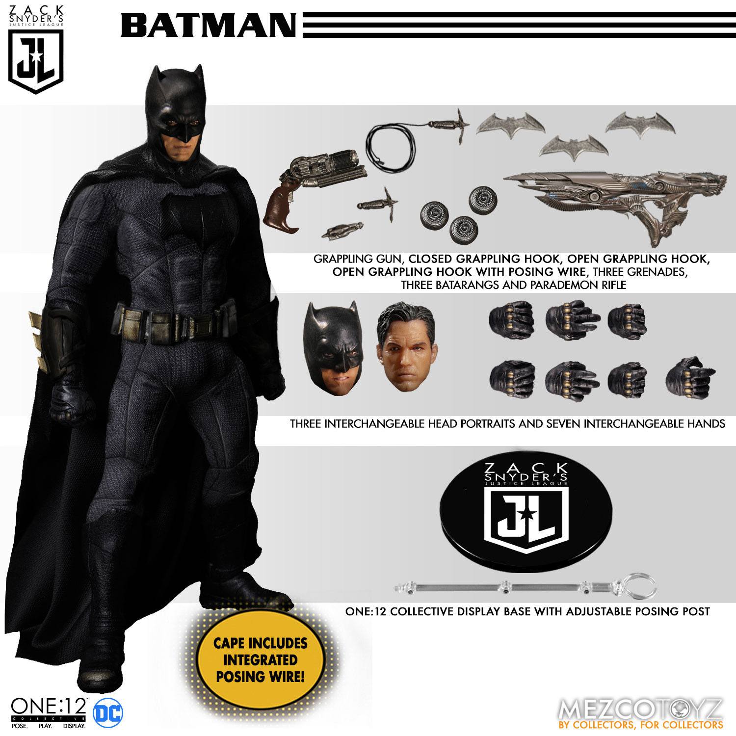 Zack Snyder's Justice League: Batman, Superman, Flash - Deluxe Steel Box Set - 1/12-Actionfiguren-Mezco Toys-Mighty Underground