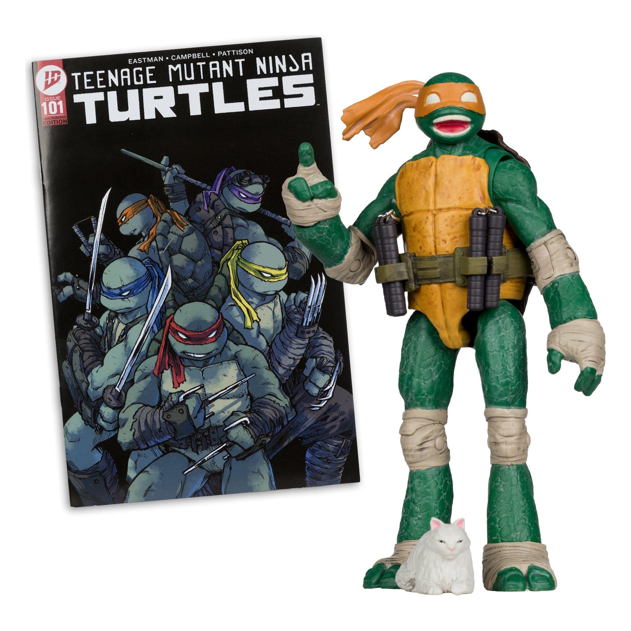 TMNT Page Punchers: Leonardo, Raphael, Michelangelo, Donatello Actionfigur & Comic - 5 inch 4er-Bundle