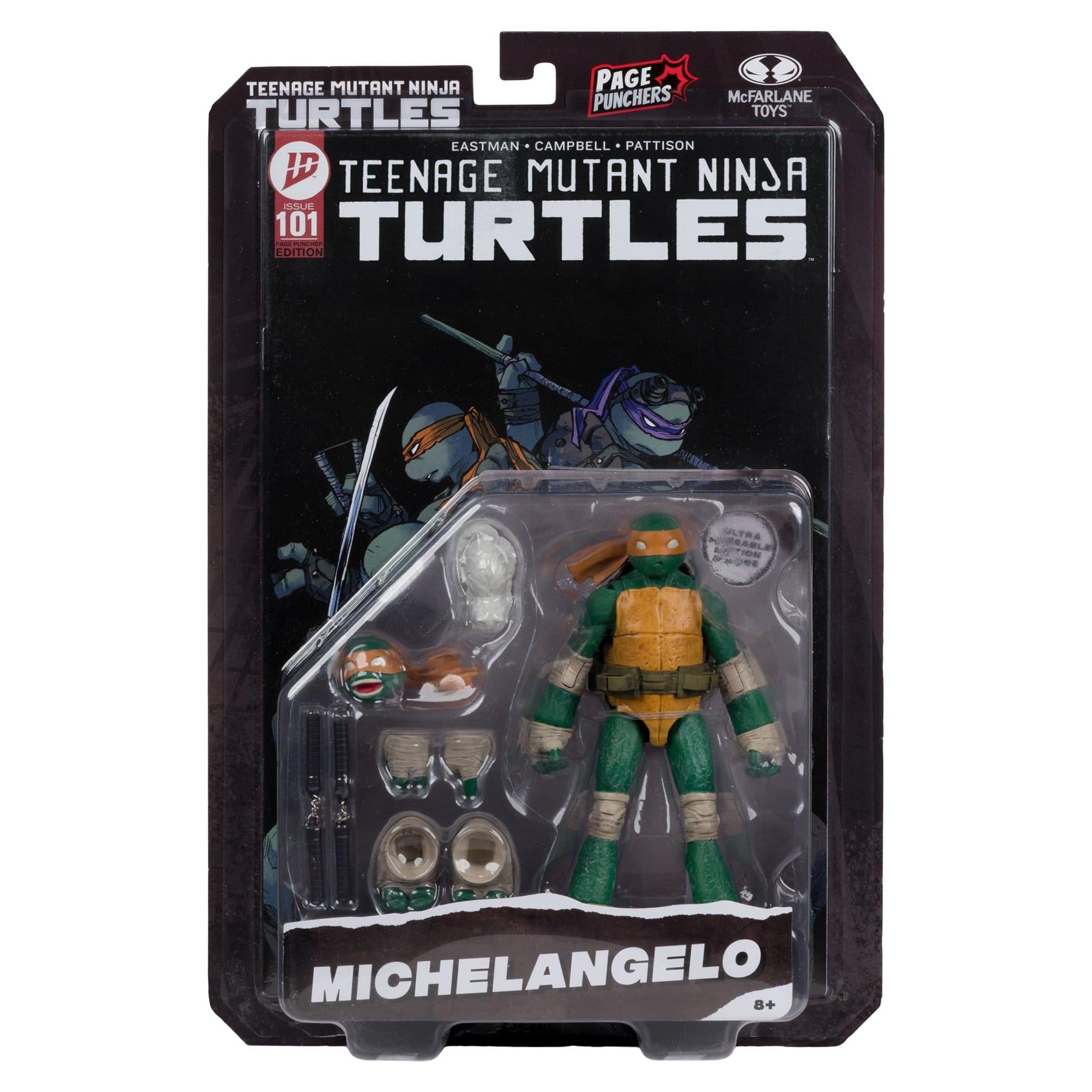 TMNT Page Punchers: Leonardo, Raphael, Michelangelo, Donatello Actionfigur & Comic - 5 inch 4er-Bundle