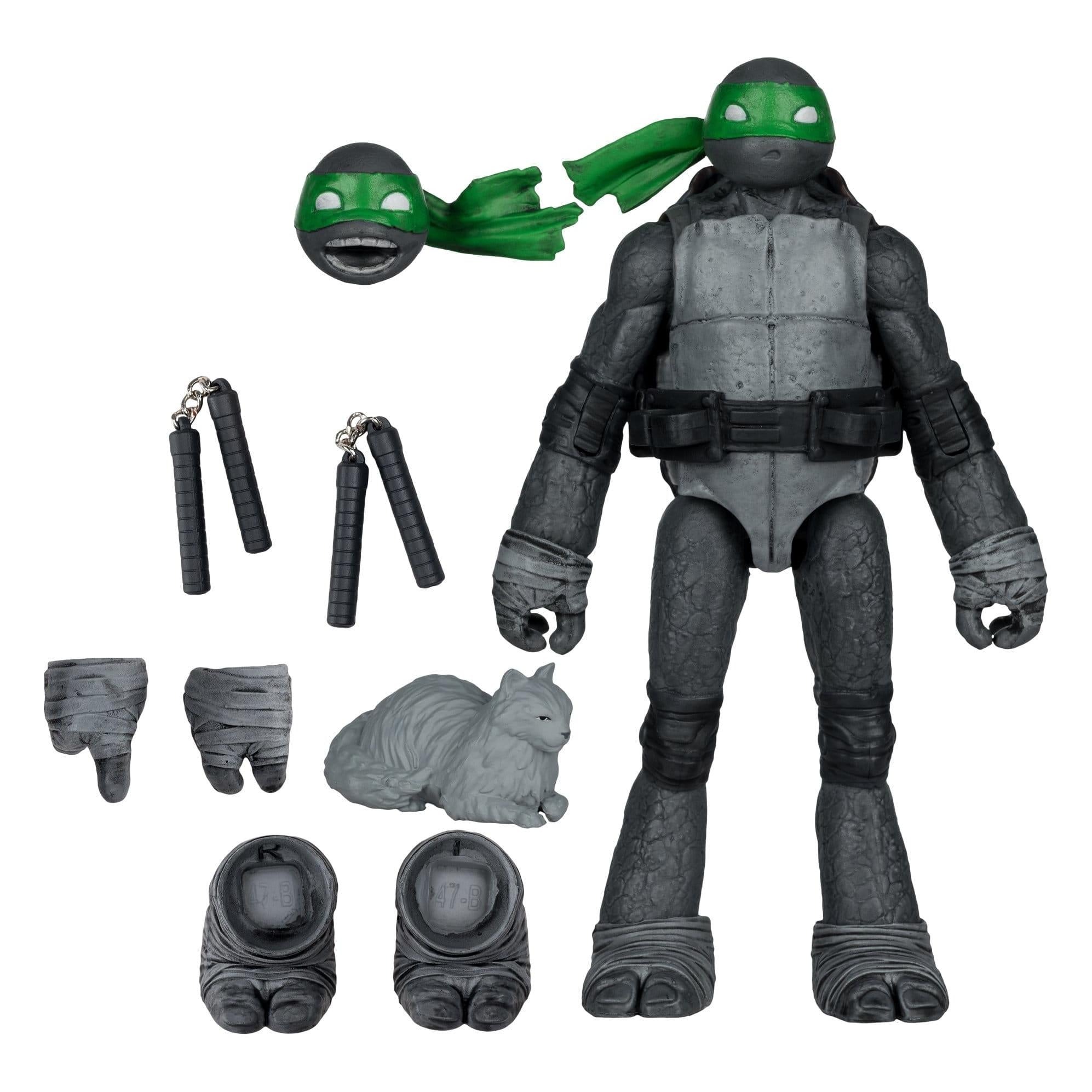 TMNT Page Punchers: Leonardo, Raphael, Michelangelo, Donatello (Black White & Green) (Red Platinum Edition) Actionfigur & Comic - 5 inch 4er-Bundle