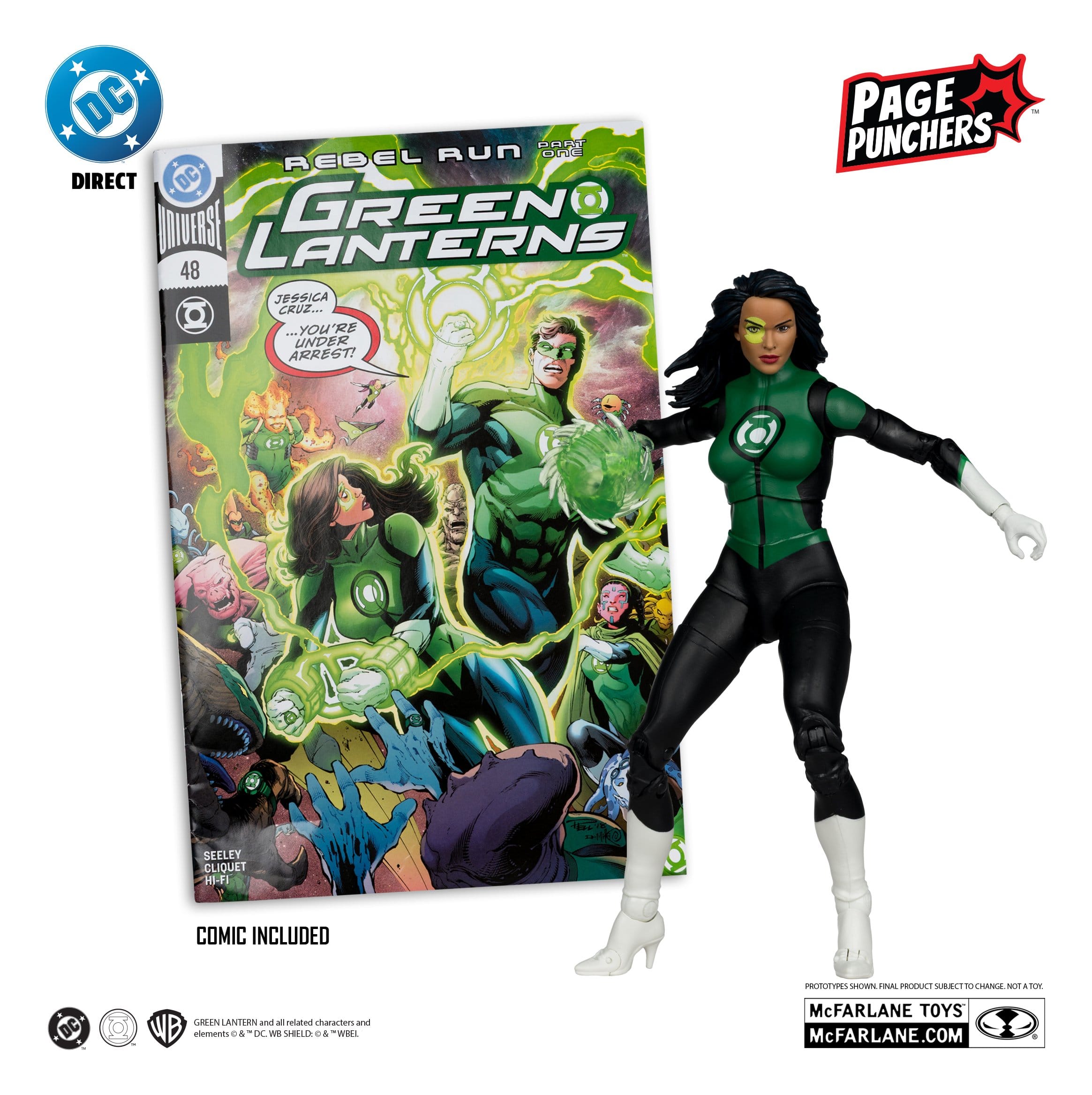DC Page Punchers: Jessica Cruz (Green Lanterns # 48) (Red Platinum Edition) Actionfigur & Comic - 7 inch