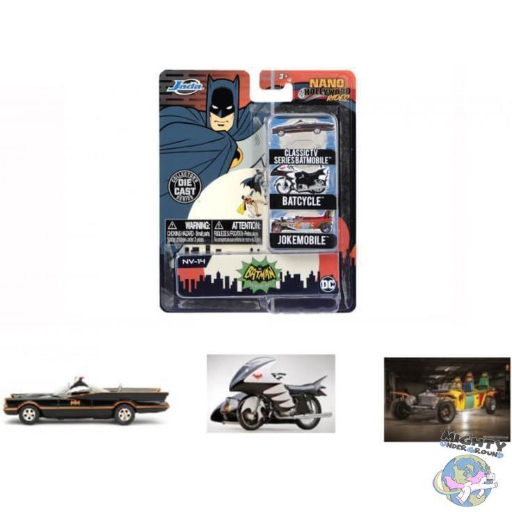 Batman (1966): 1,65" 3-Pack Nano - Modellautos-Modellautos-Jada Toys-Mighty Underground