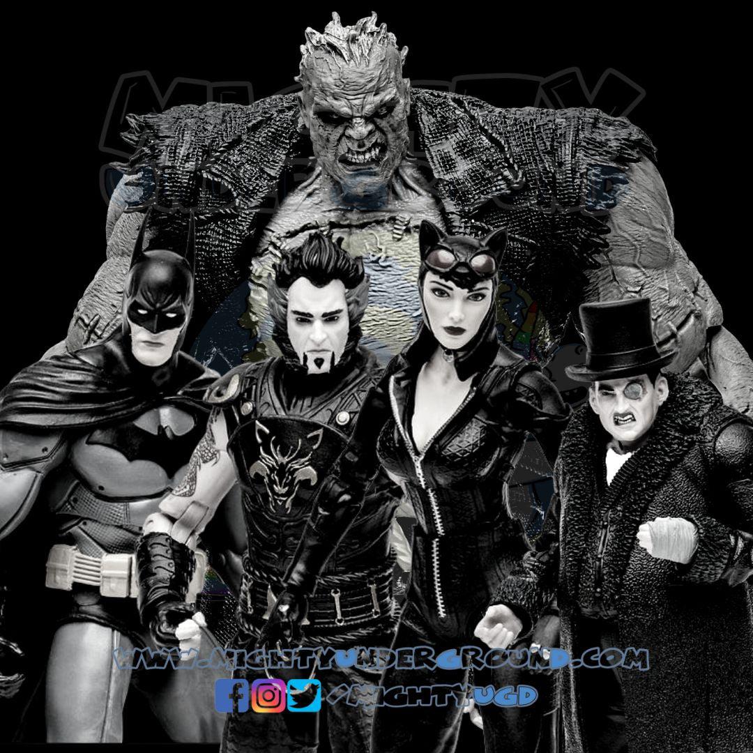 DC Multiverse: Batman Arkham City - 4 Figuren + Solomon Grundy (B&W Gold Label) BAF-Set-Actionfiguren-McFarlane Toys-Mighty Underground