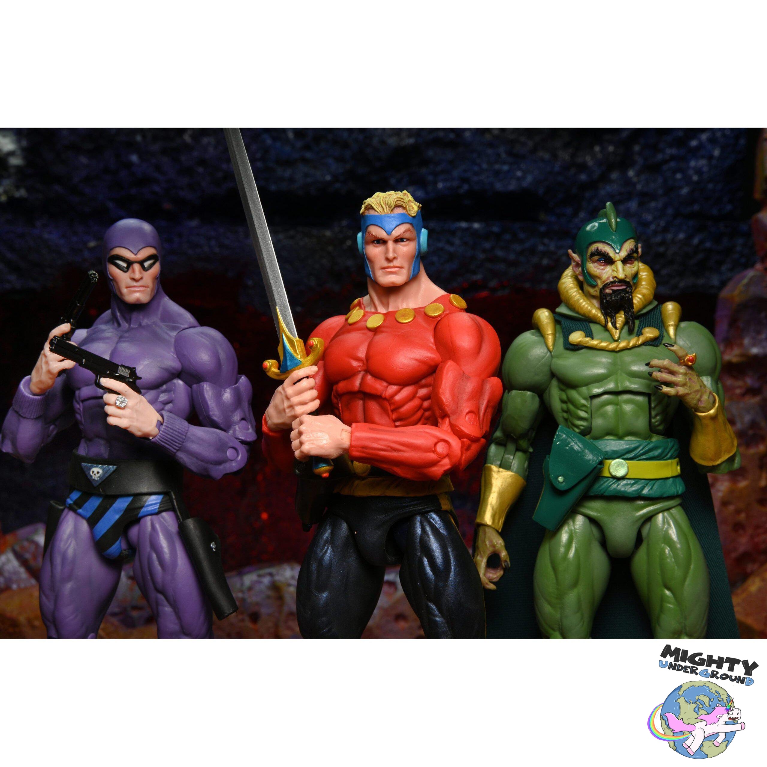 King Features: Original Superheroes - Flash Gordon, Phantom, Ming - Series 1 - 3-Pack-Actionfiguren-NECA-Mighty Underground