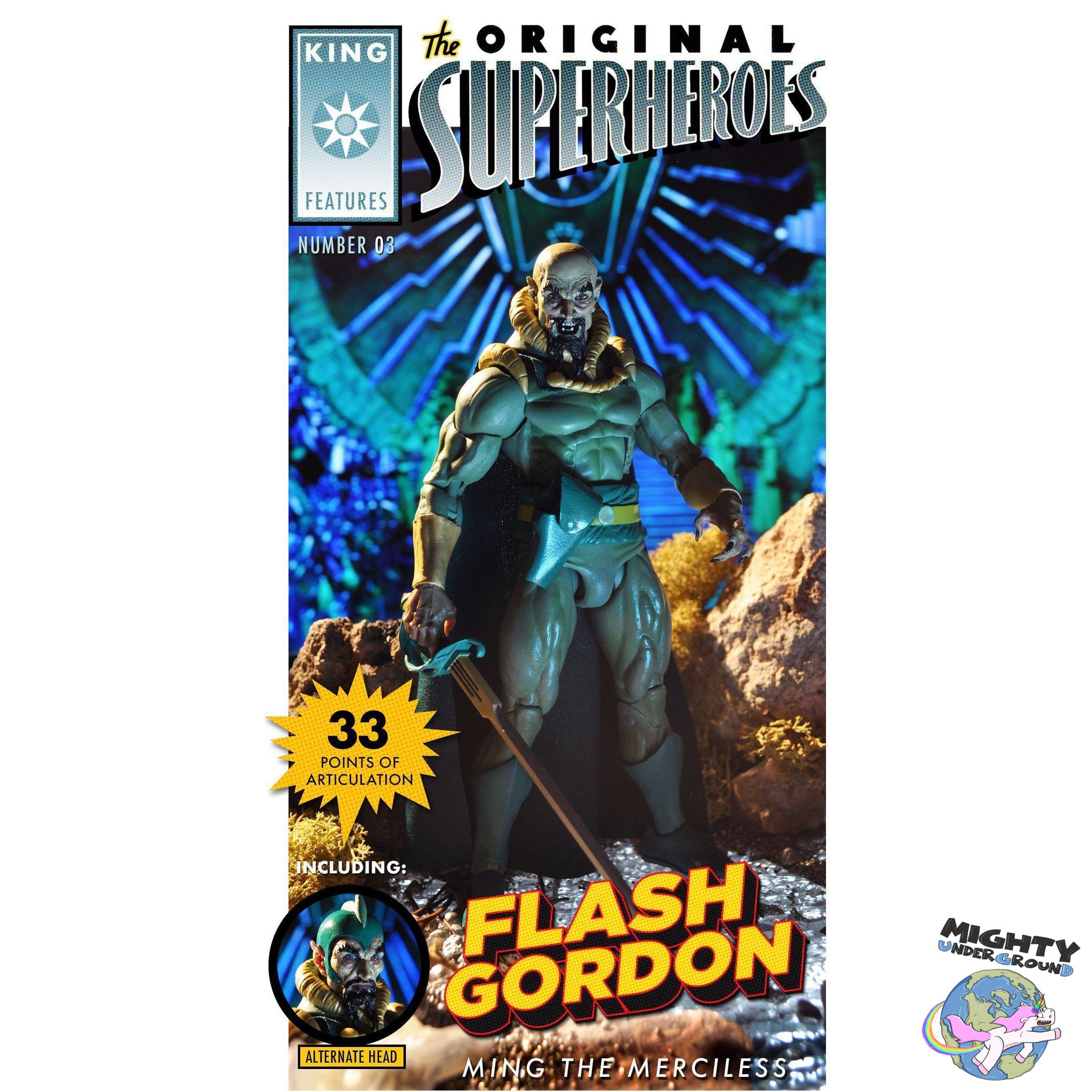King Features: Original Superheroes - Flash Gordon, Phantom, Ming - Series 1 - 3-Pack-Actionfiguren-NECA-Mighty Underground