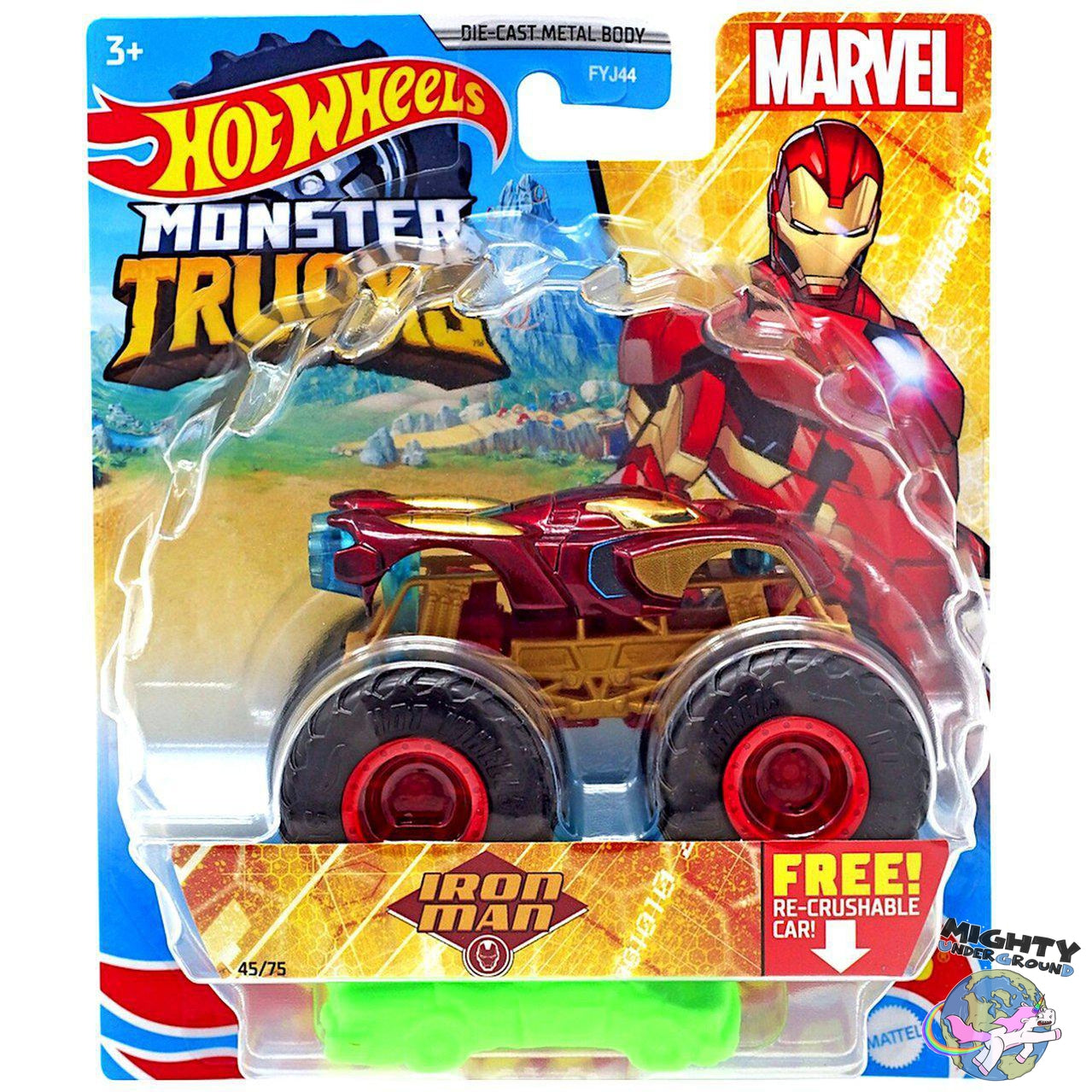 Marvel: Iron Man Monster Truck (Hot Wheels) 1:64 - Modellauto-Modellautos-Mattel-Mighty Underground