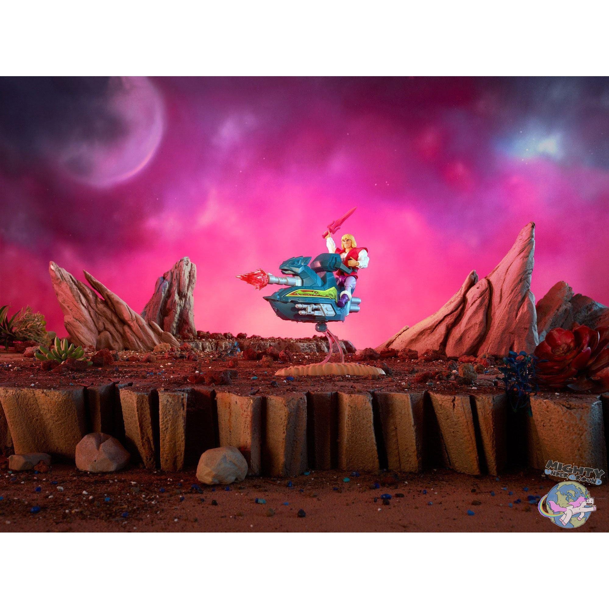 Masters of the Universe Origins: Prince Adam with Sky Sled VORBESTELLUNG!-Actionfiguren-Mattel-mighty-underground