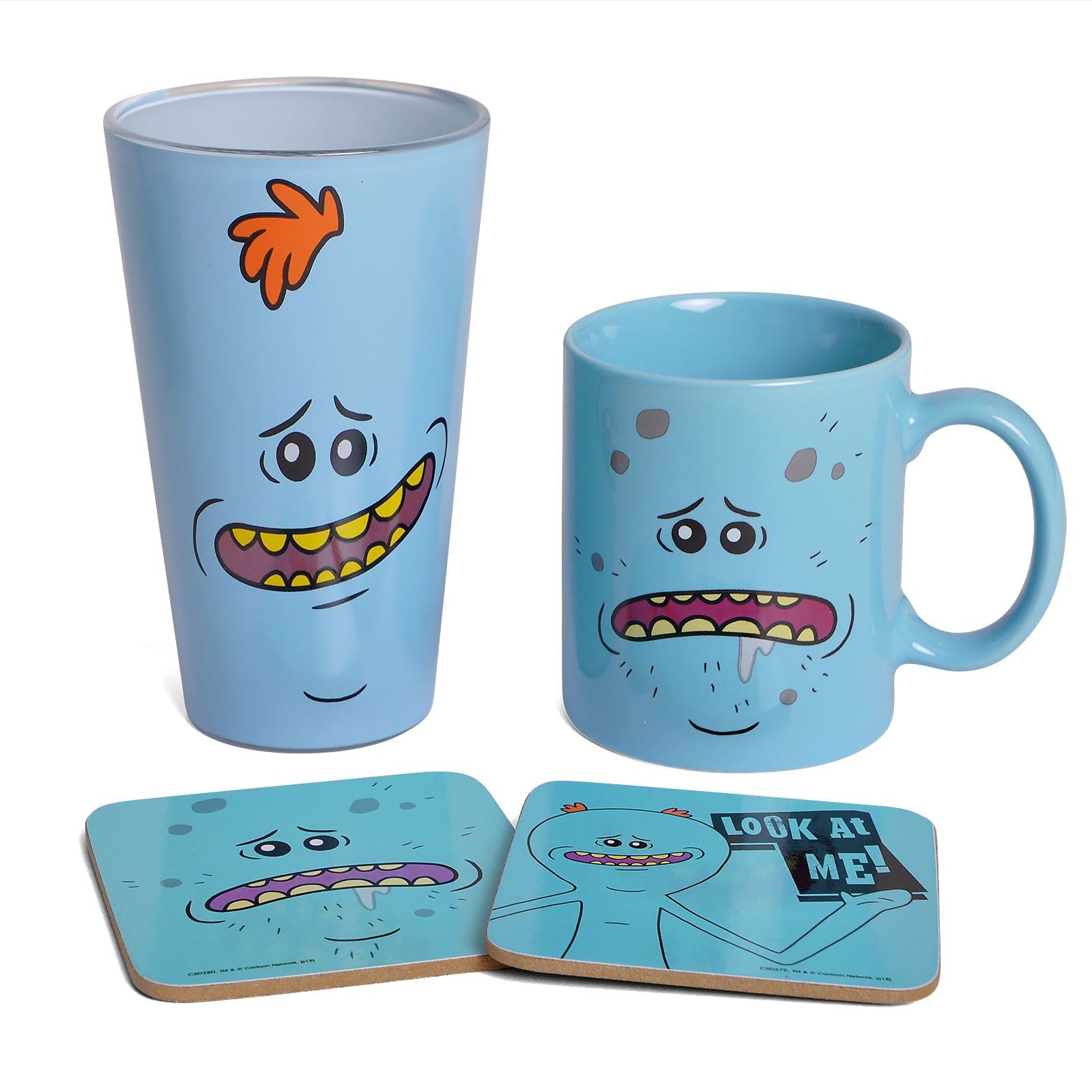 Rick and Morty - Meeseeks Geschenkset - Tasse, Untersetzer, Glas-Tasse-GB Eye-Mighty Underground