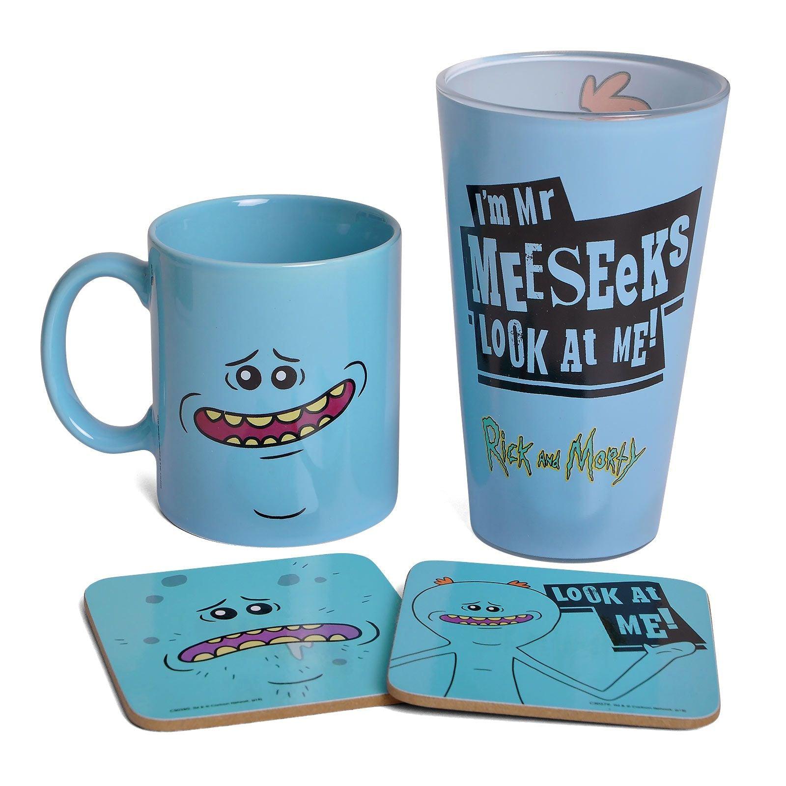 Rick and Morty - Meeseeks Geschenkset - Tasse, Untersetzer, Glas-Tasse-GB Eye-Mighty Underground