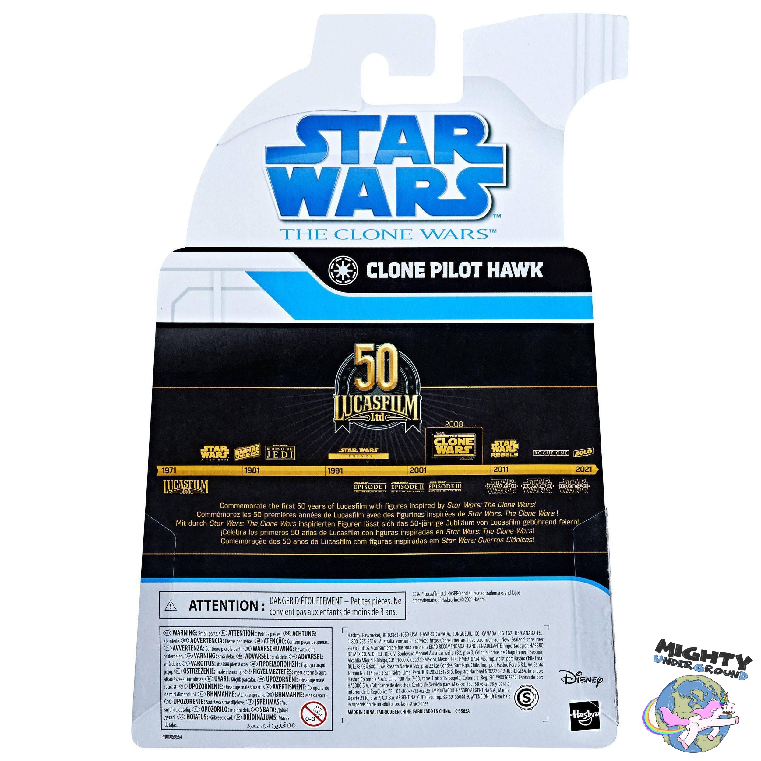 Star Wars Black Series: Clone Pilot Hawk (The Clone Wars, 50th Anniversary) VORBESTELLUNG!-Actionfiguren-Hasbro-Mighty Underground