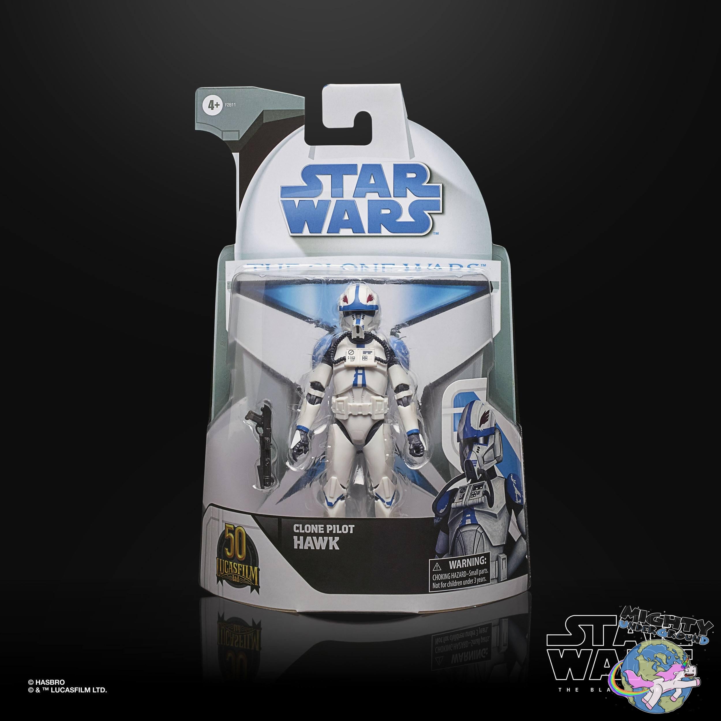 Star Wars Black Series: Clone Pilot Hawk (The Clone Wars, 50th Anniversary) VORBESTELLUNG!-Actionfiguren-Hasbro-Mighty Underground