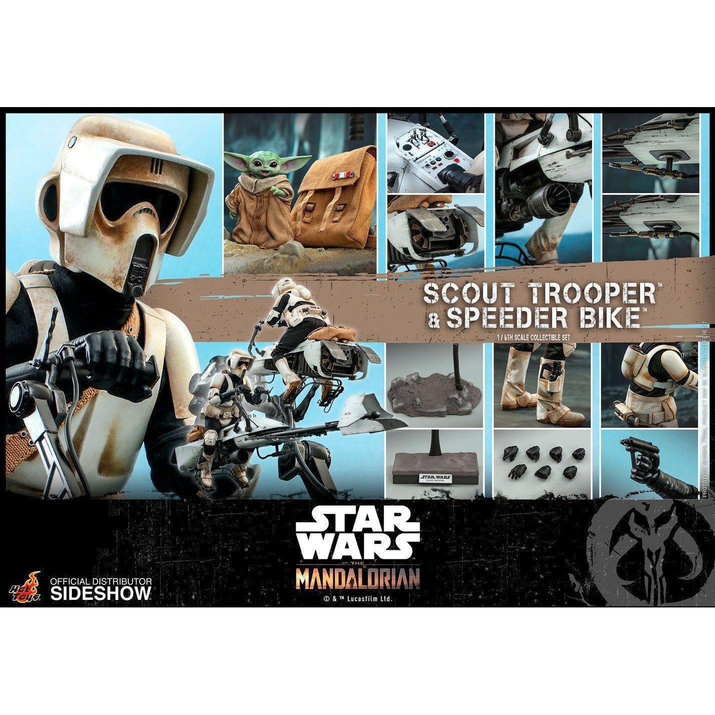 Star Wars: The Mandalorian - Scout Trooper and Speeder Bike 1:6 VORBESTELLUNG!-Actionfiguren-Hot Toys-mighty-underground