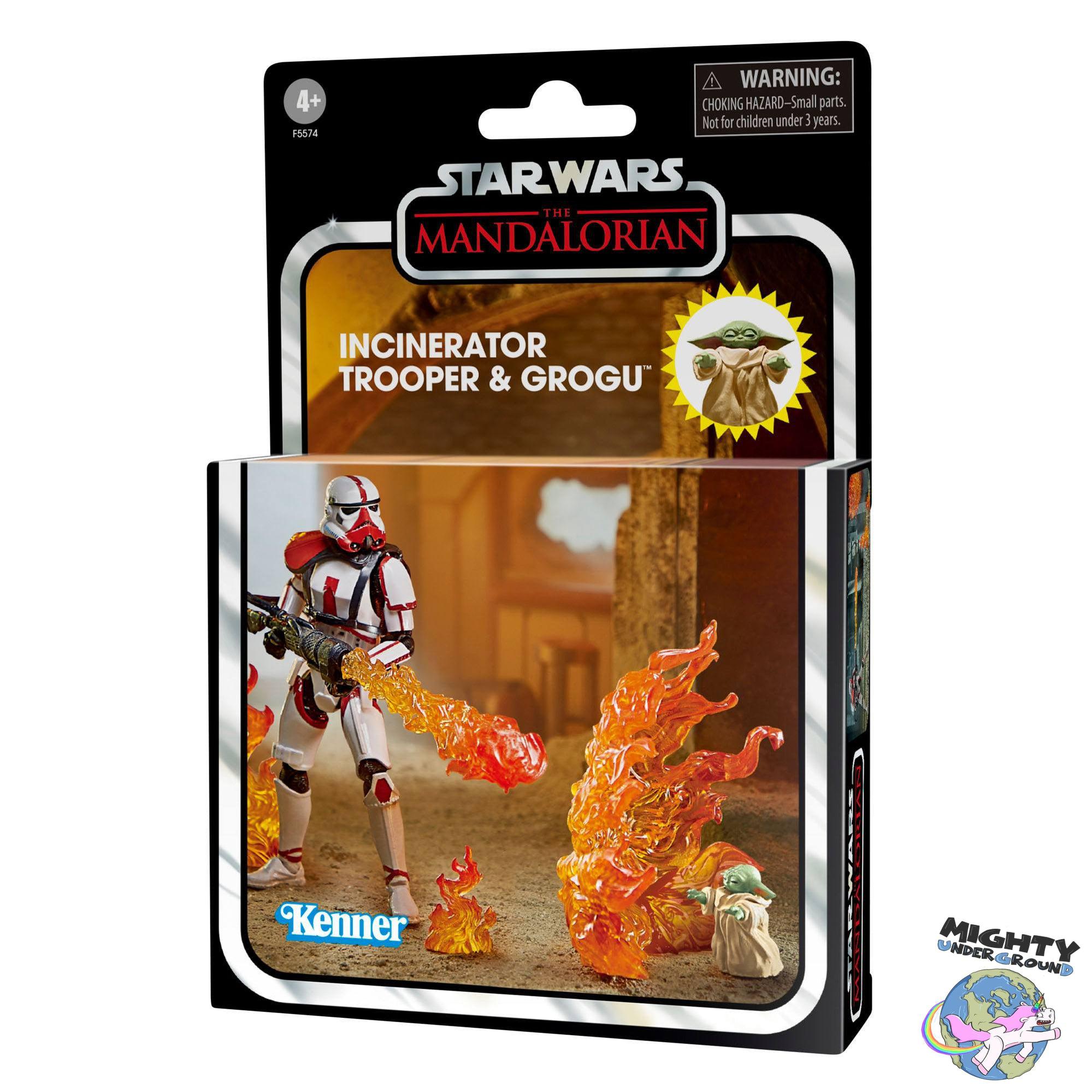 Star Wars Vintage Collection: Incinerator Trooper & Grogu (The Mandalorian) - 10 cm-Actionfiguren-Hasbro-Mighty Underground