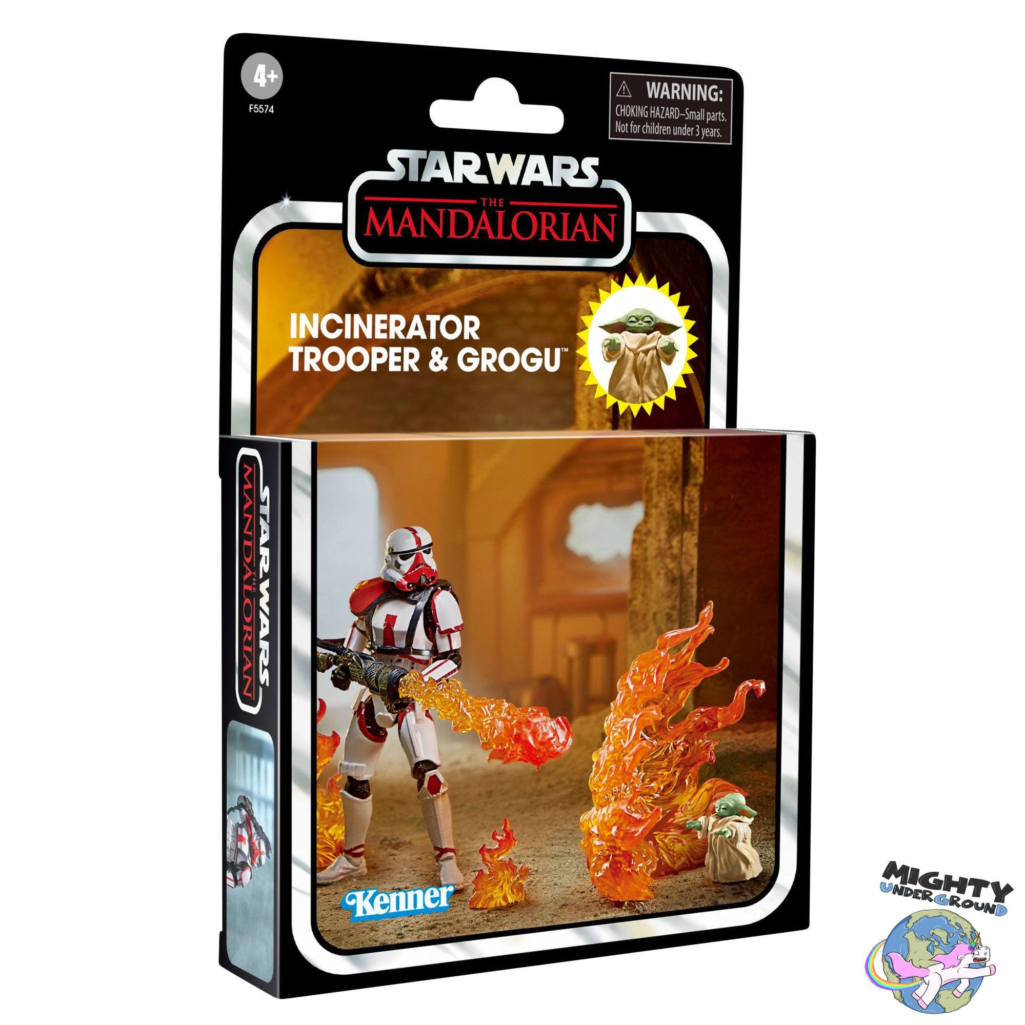 Star Wars Vintage Collection: Incinerator Trooper & Grogu (The Mandalorian) - 10 cm-Actionfiguren-Hasbro-Mighty Underground