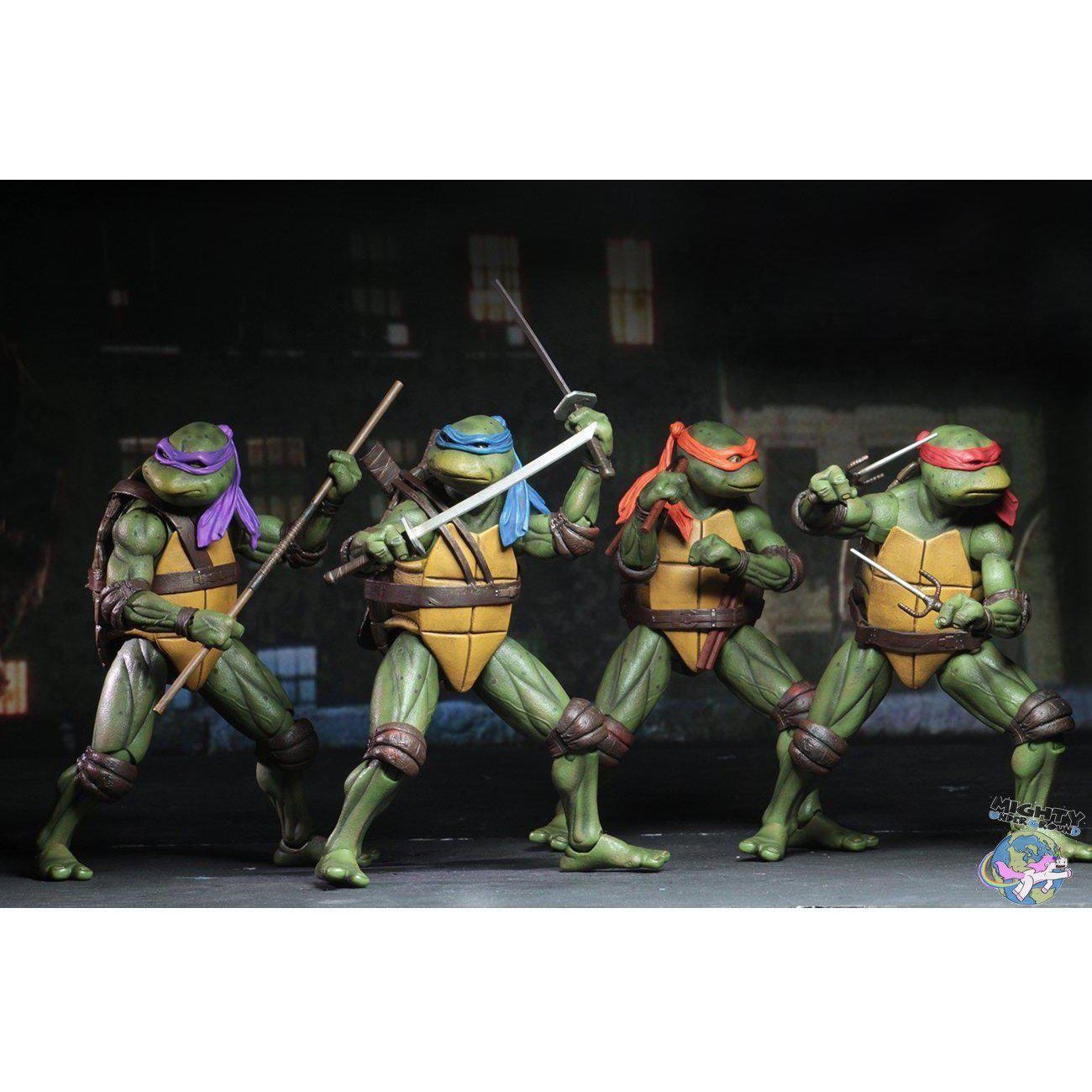 TMNT (1990 Movie): Leonardo, Raphael, Michelangelo, Donatello 4-Set-Actionfiguren-NECA-mighty-underground