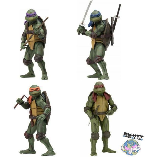 TMNT (1990 Movie): Leonardo, Raphael, Michelangelo, Donatello 4-Set-Actionfiguren-NECA-mighty-underground