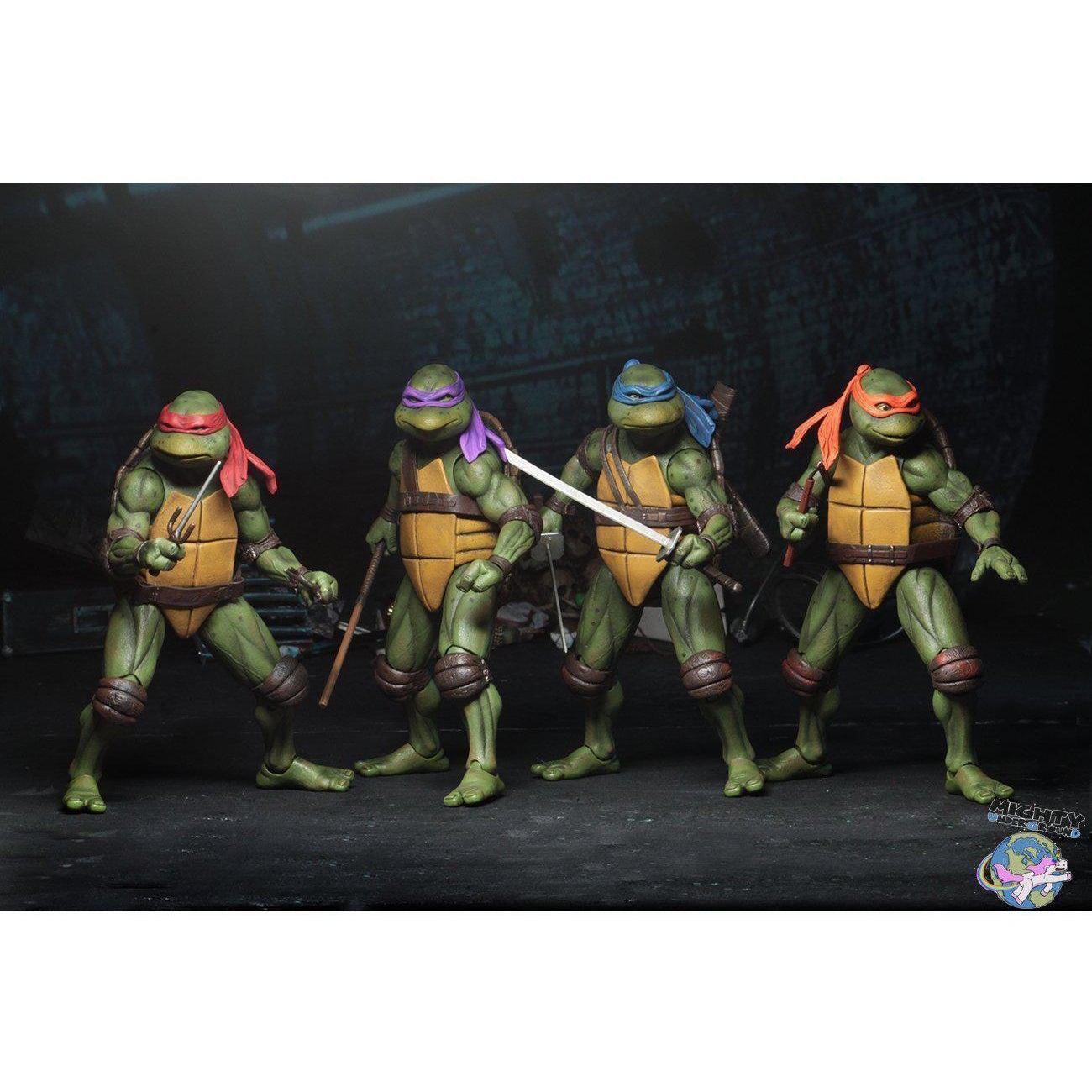 TMNT (1990 Movie): Leonardo, Raphael, Michelangelo, Donatello 4-Set-Actionfiguren-NECA-mighty-underground