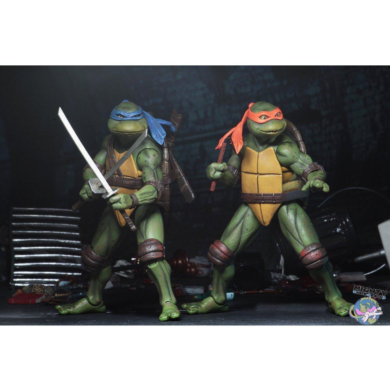 TMNT (1990 Movie): Leonardo, Raphael, Michelangelo, Donatello 4-Set-Actionfiguren-NECA-mighty-underground