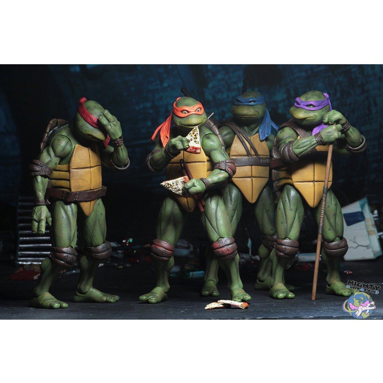 TMNT (1990 Movie): Leonardo, Raphael, Michelangelo, Donatello 4-Set-Actionfiguren-NECA-mighty-underground