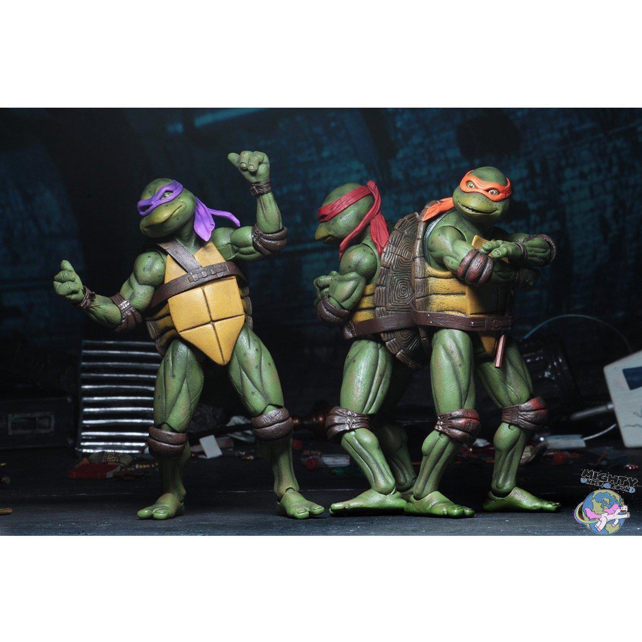 TMNT (1990 Movie): Leonardo, Raphael, Michelangelo, Donatello 4-Set-Actionfiguren-NECA-mighty-underground