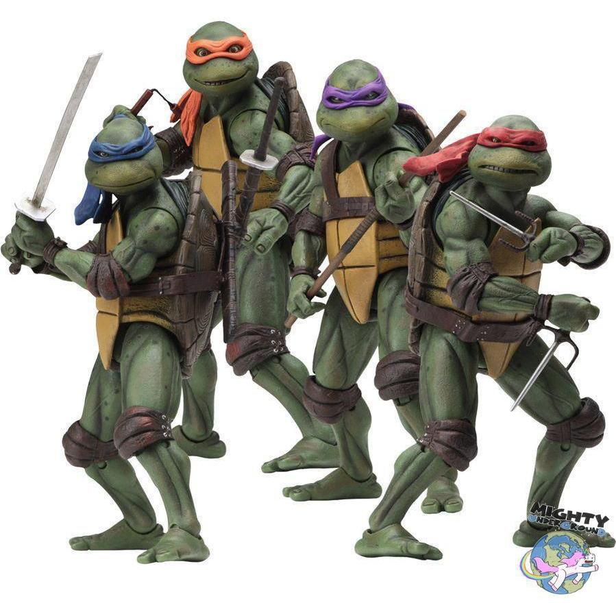 TMNT (1990 Movie): Leonardo, Raphael, Michelangelo, Donatello 4-Set-Actionfiguren-NECA-mighty-underground