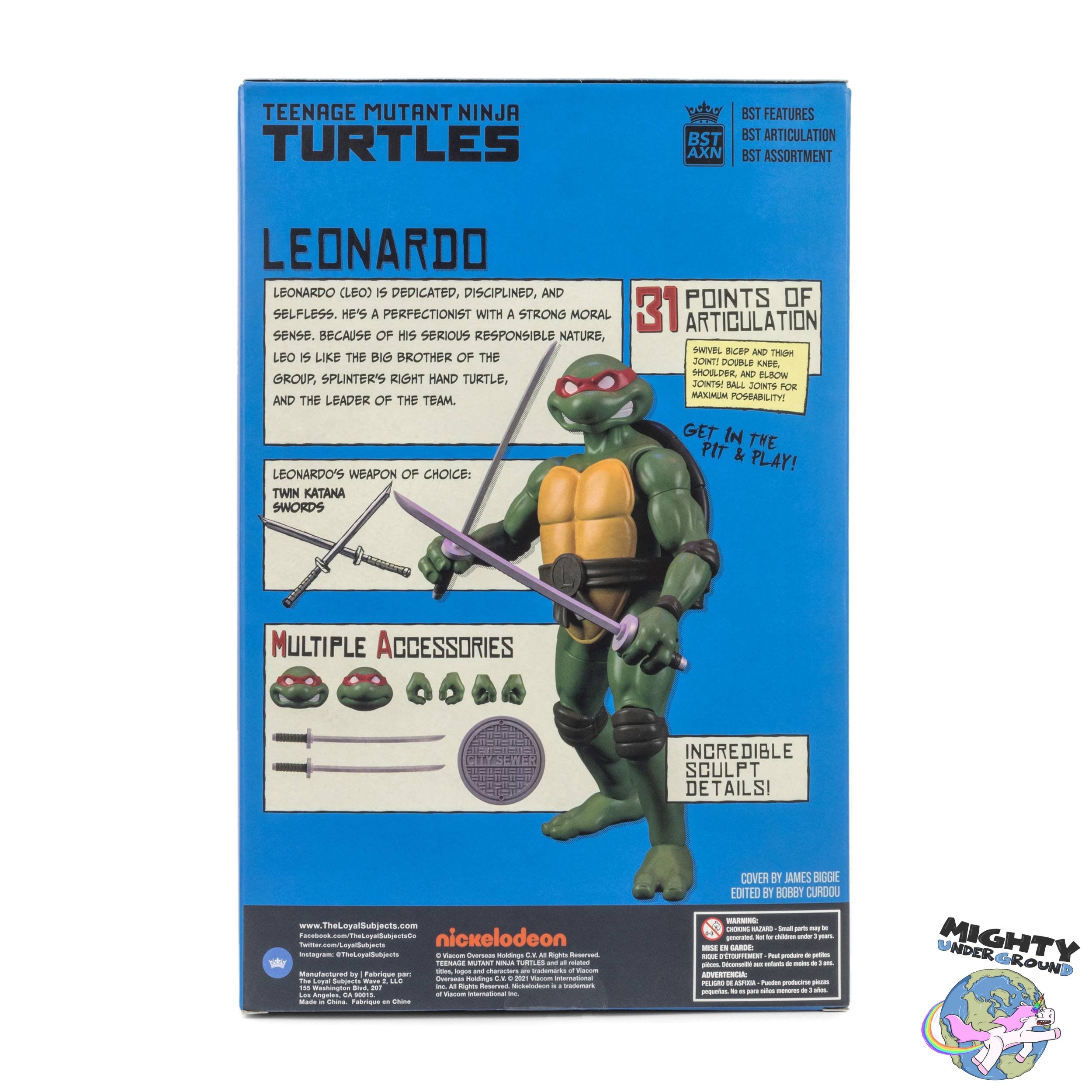 TMNT: Turtles BST AXN x IDW Figure + Comics 4-Set - 5 inch-Actionfiguren-The Loyal Subjects-Mighty Underground