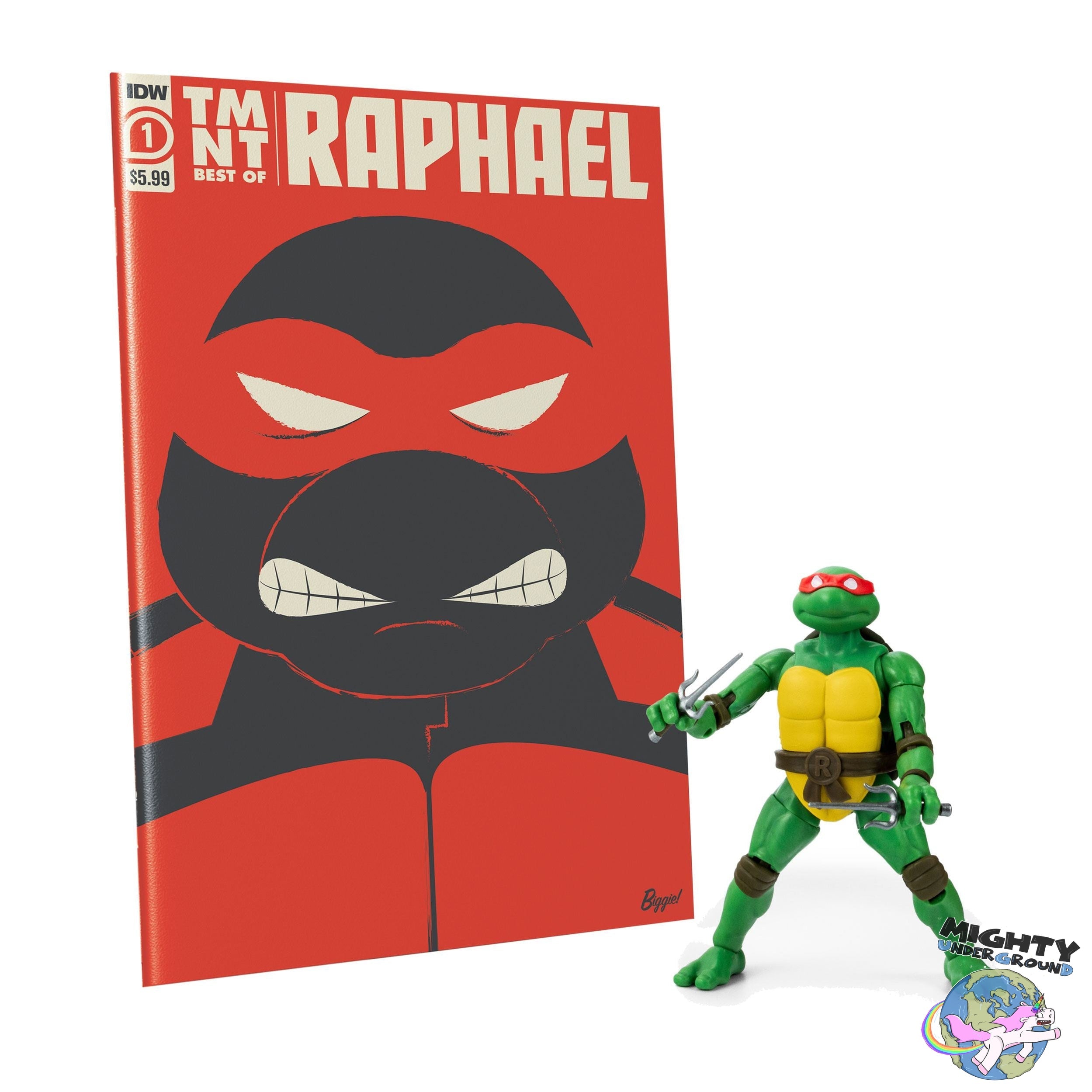 TMNT: Turtles BST AXN x IDW Figure + Comics 4-Set - 5 inch-Actionfiguren-The Loyal Subjects-Mighty Underground