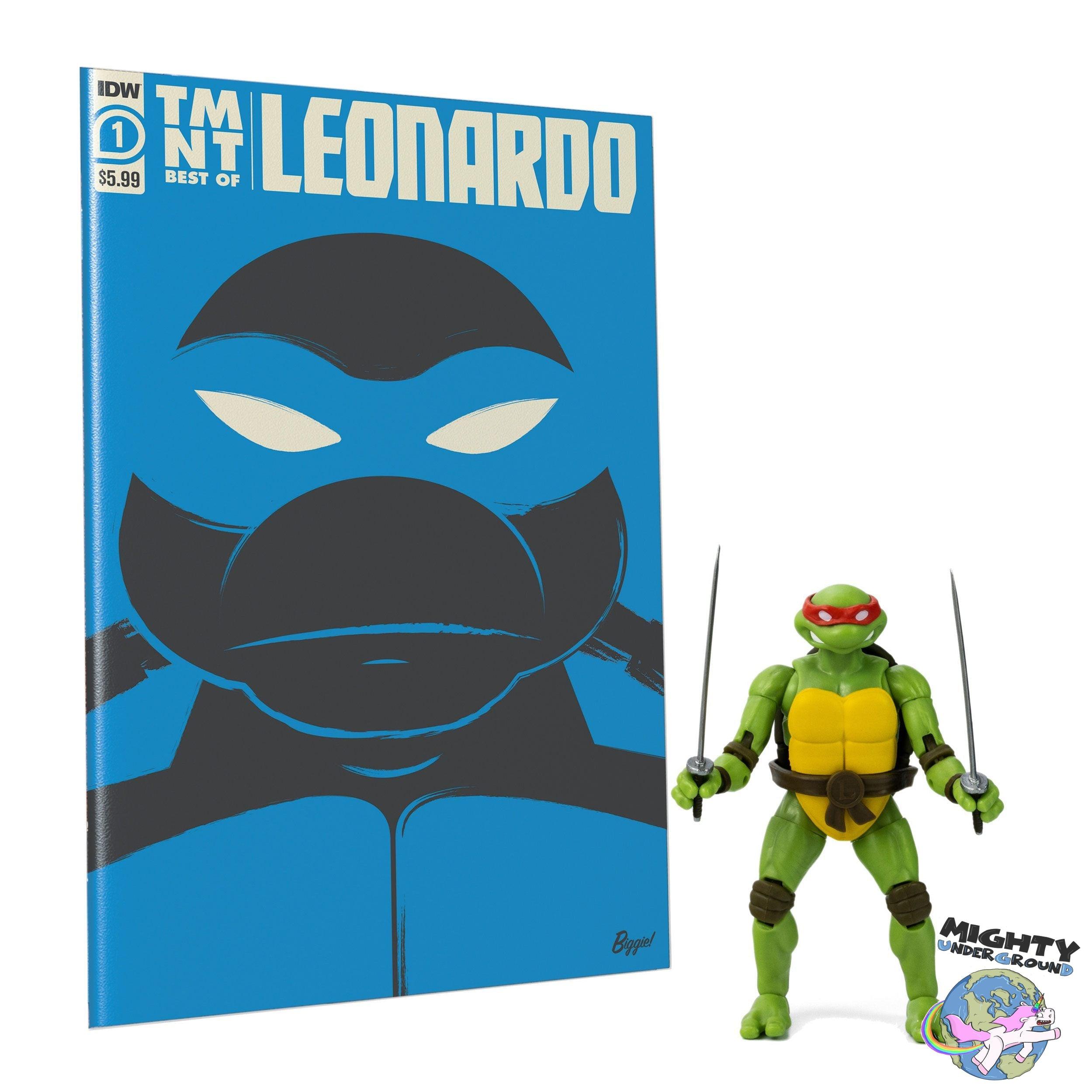 TMNT: Turtles BST AXN x IDW Figure + Comics 4-Set - 5 inch-Actionfiguren-The Loyal Subjects-Mighty Underground