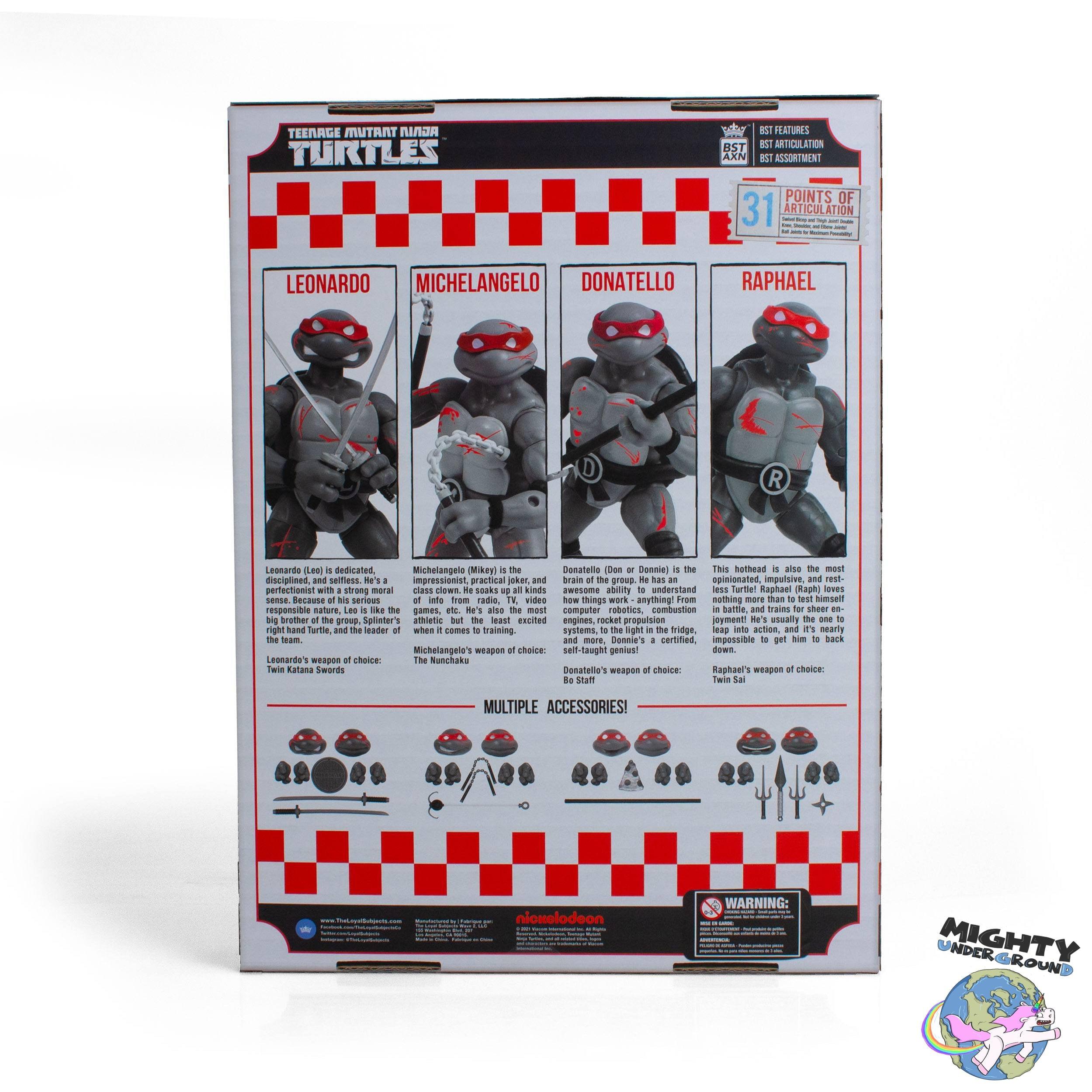 TMNT: Turtles (Battle Damaged) BST AXN Figure 4-Set - 5 inch-Actionfiguren-The Loyal Subjects-Mighty Underground