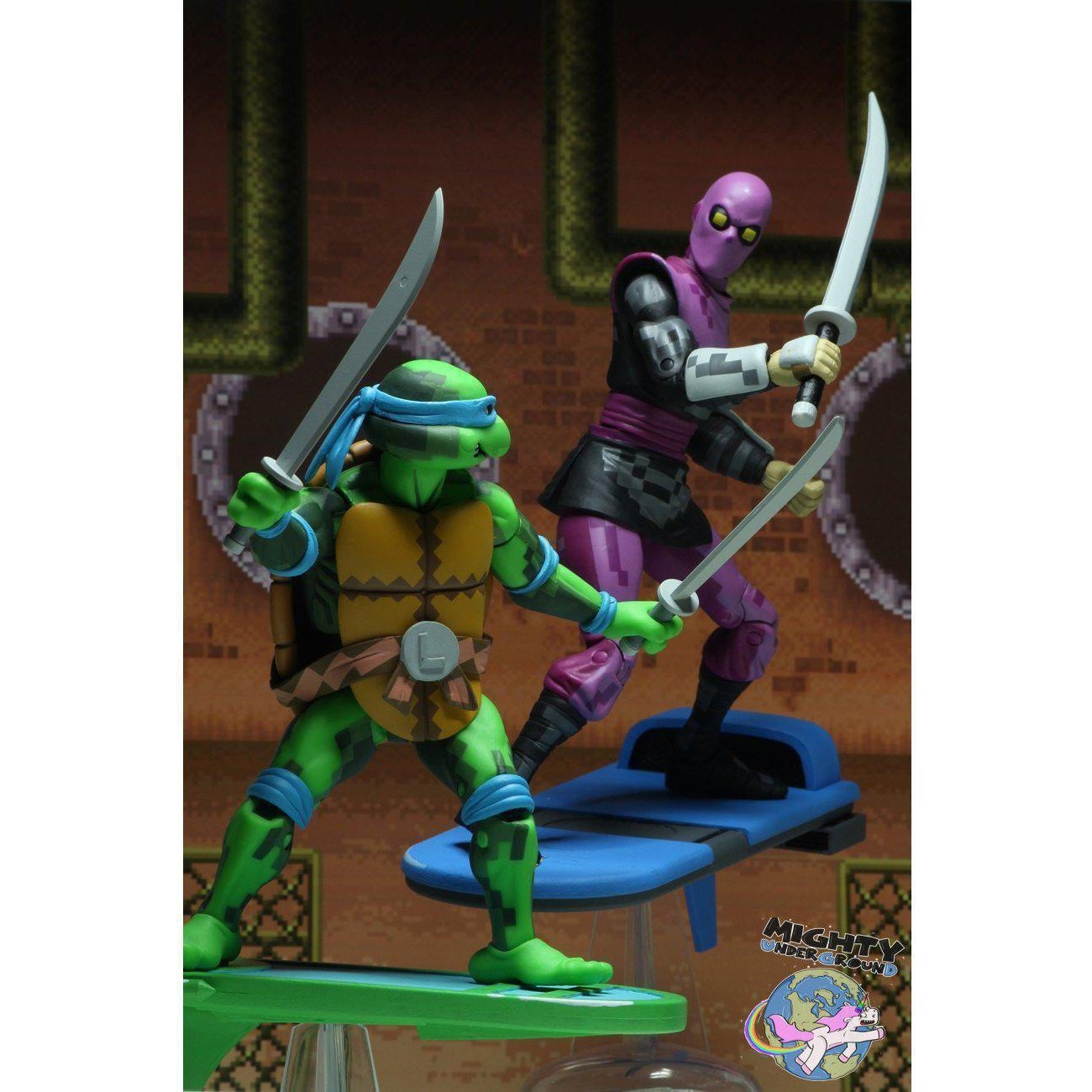 TMNT Turtles in Time (Game): Leonardo-Actionfiguren-NECA-mighty-underground