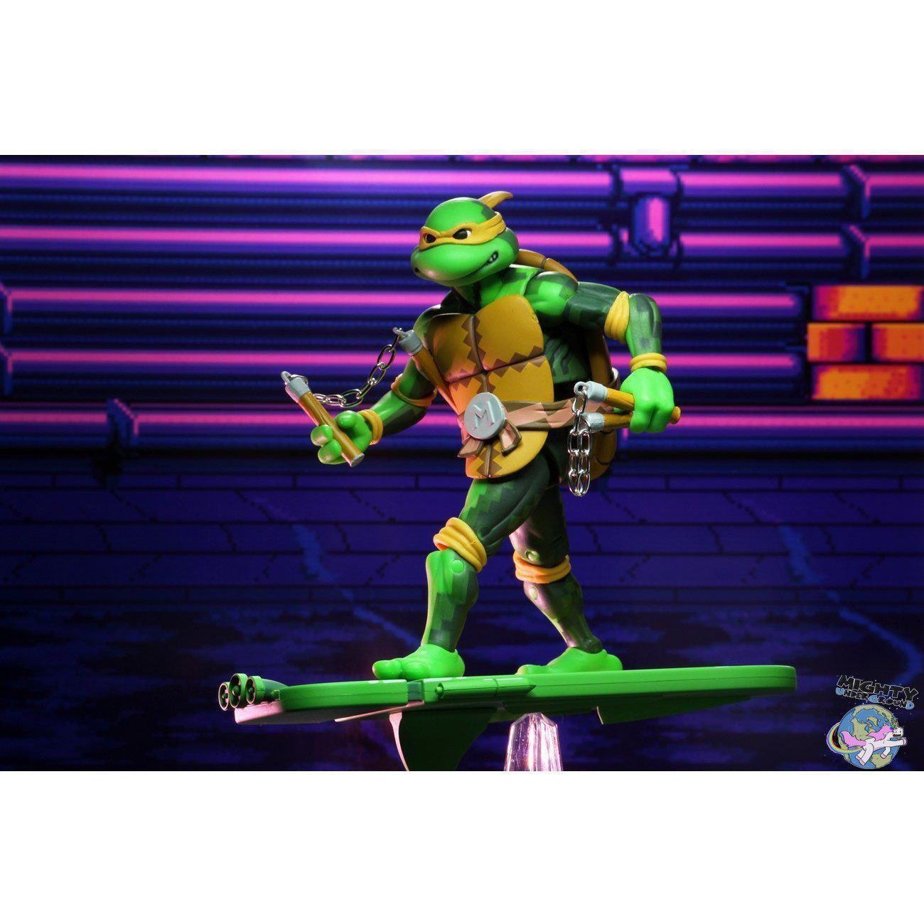 TMNT Turtles in Time (Game): Michelangelo-Actionfiguren-NECA-mighty-underground