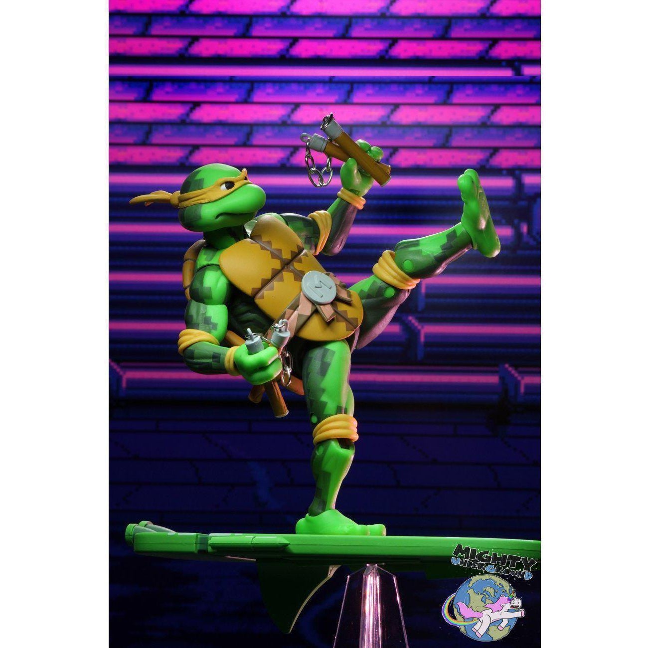 TMNT Turtles in Time (Game): Michelangelo-Actionfiguren-NECA-mighty-underground