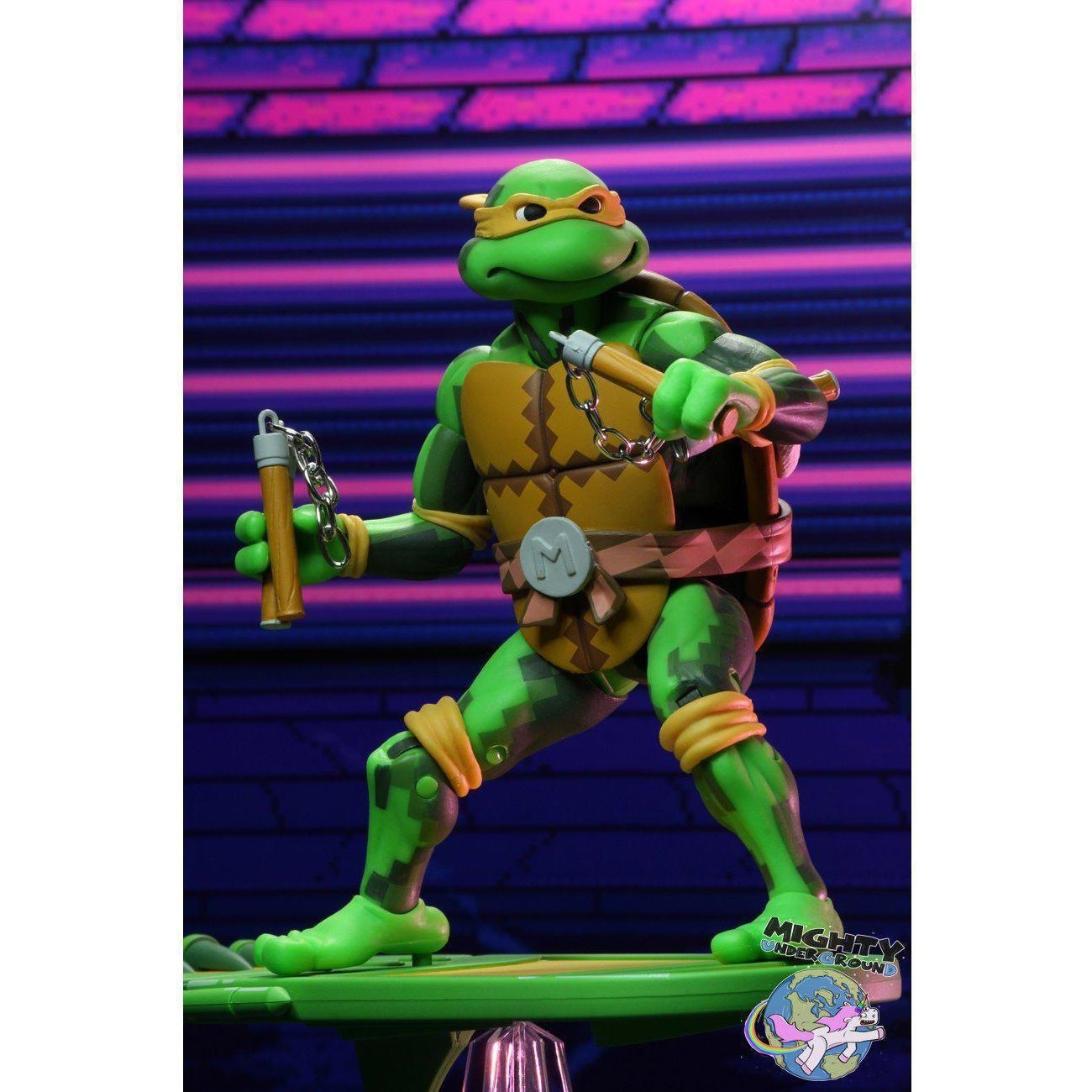 TMNT Turtles in Time (Game): Michelangelo-Actionfiguren-NECA-mighty-underground